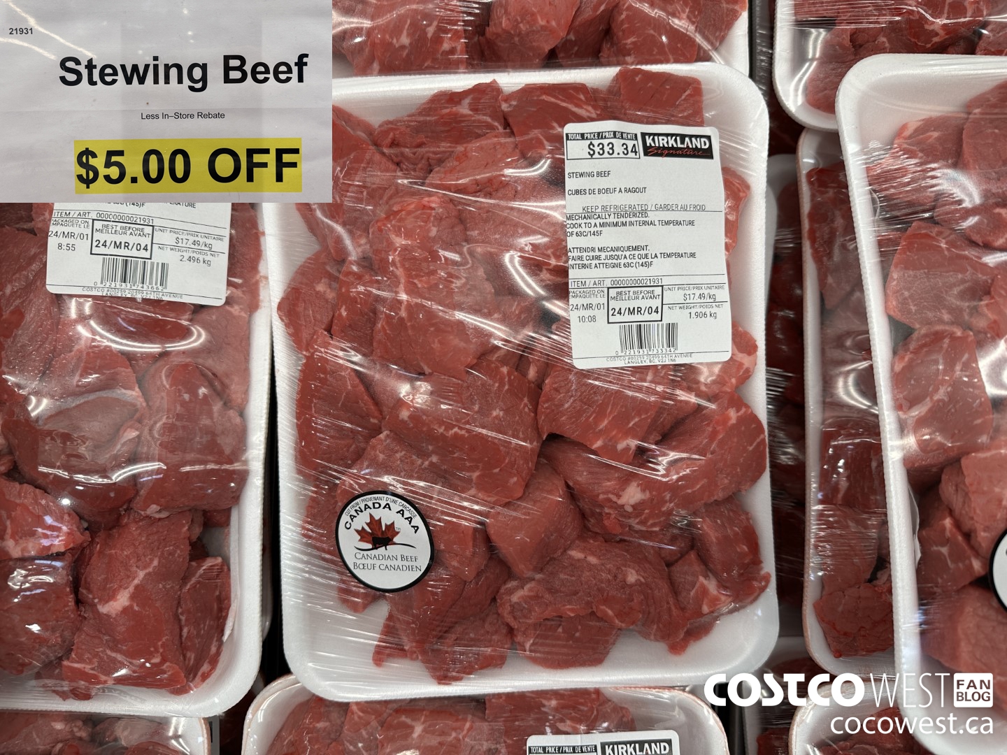 21931 STEWING BEEF ($5.00 INSTANT SAVINGS)