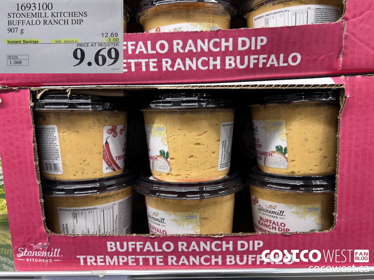 1693100 STONEMILL KITCHENS BUFFALO RANCH DIP 907G ($3.00 INSTANT SAVINGS EXPIRES ON 2024-03-31) $9.69
