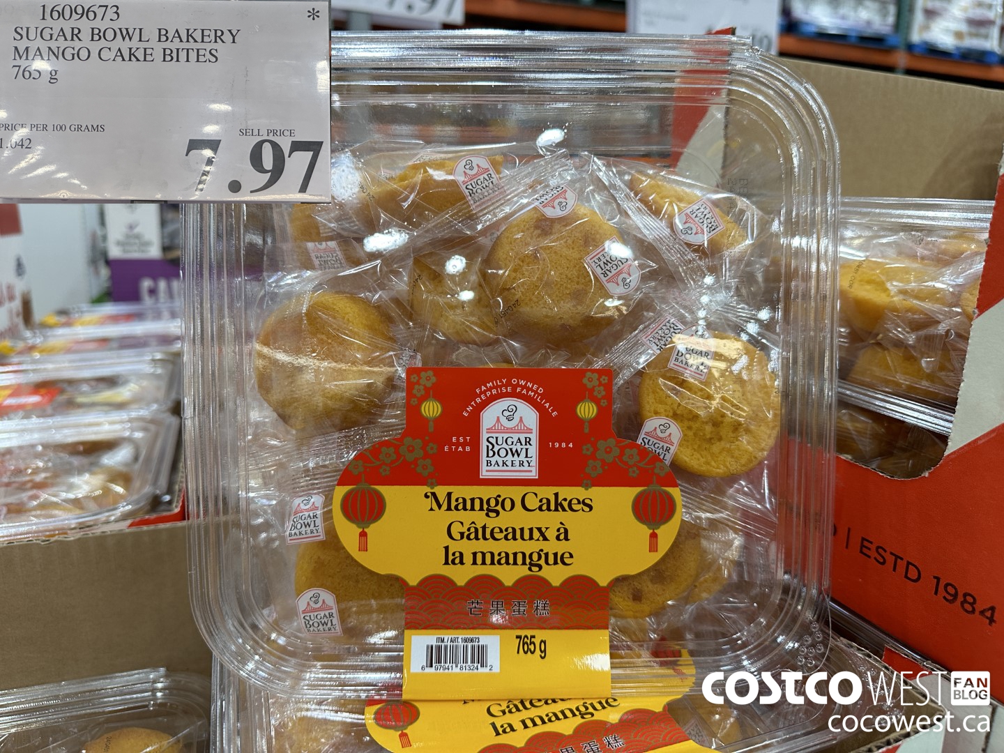 1609673 SUGAR BOWL BAKERY MANGO CAKE BITES 705 g  $7.97