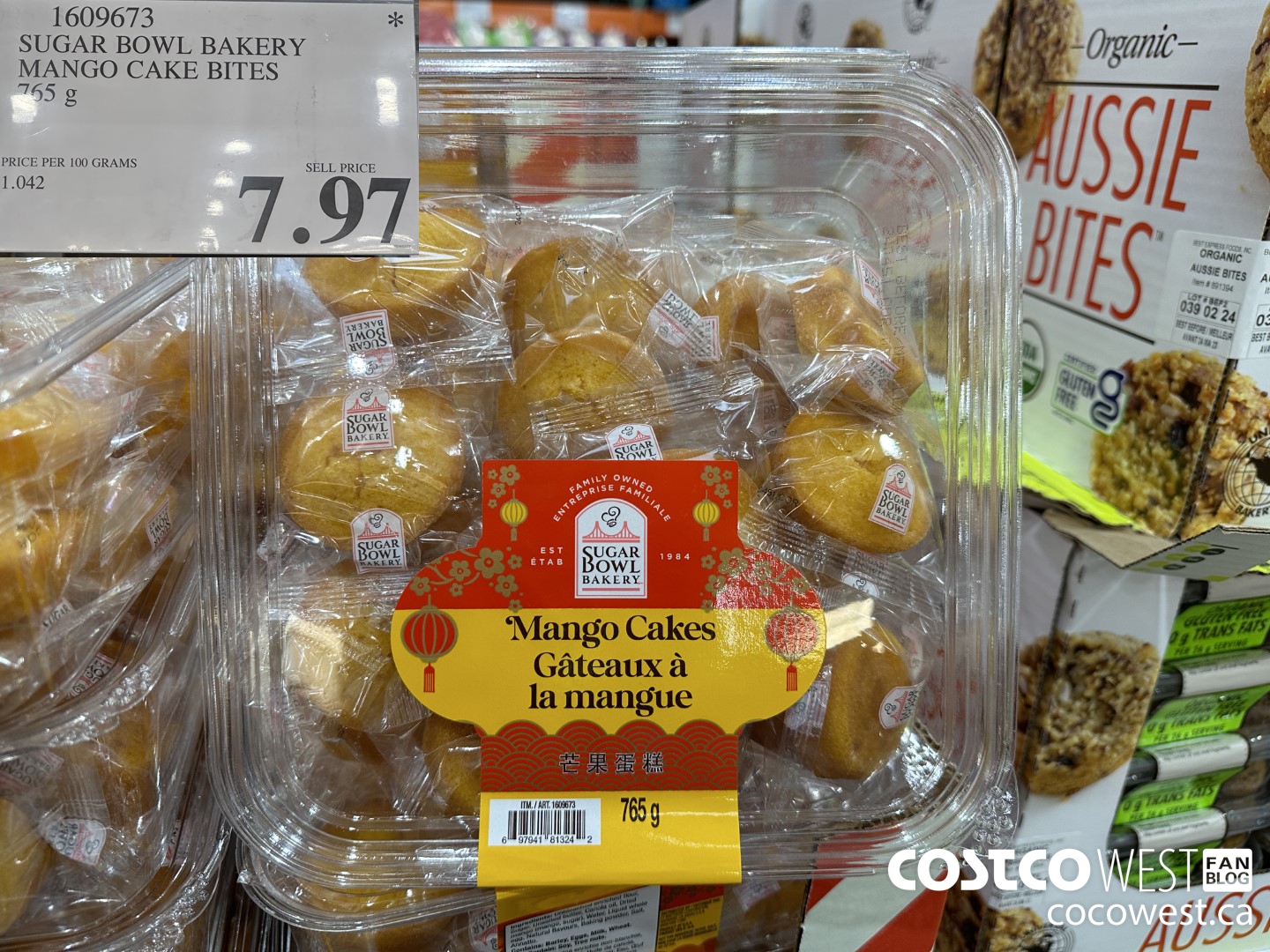 1609673 SUGAR BOWL BAKERY MANGO CAKE BITES 705 g  $7.97