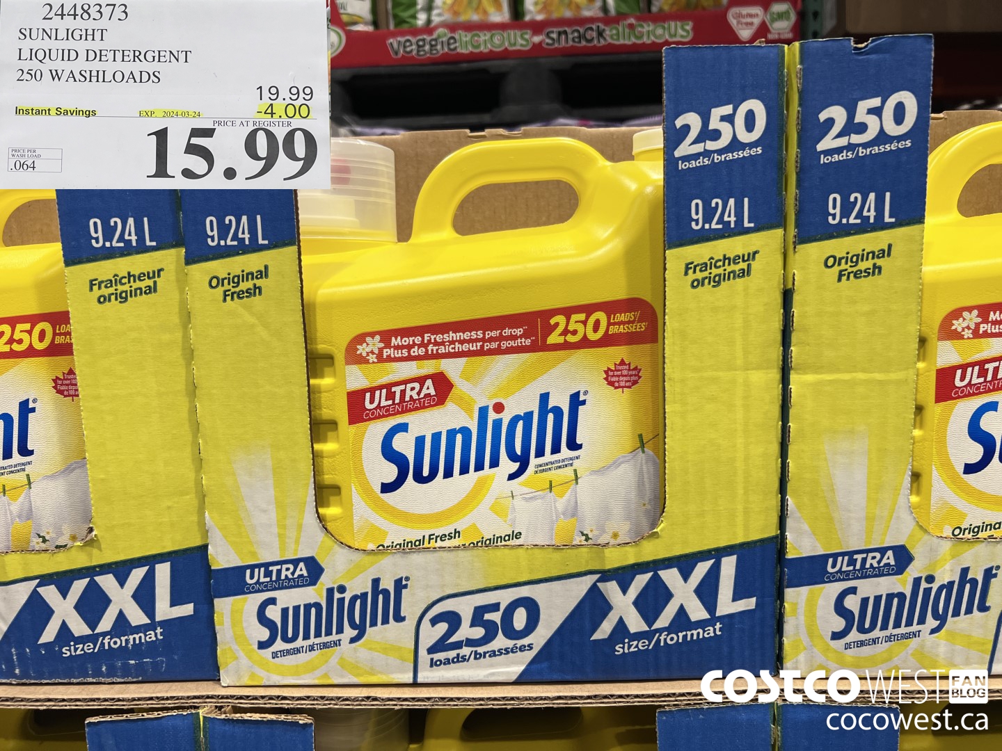 2448373 SUNLIGHT LIQUID DETERGENT 250 WASHLOADS ($4.00 INSTANT SAVINGS EXPIRES ON 2024-03-24) $15.99