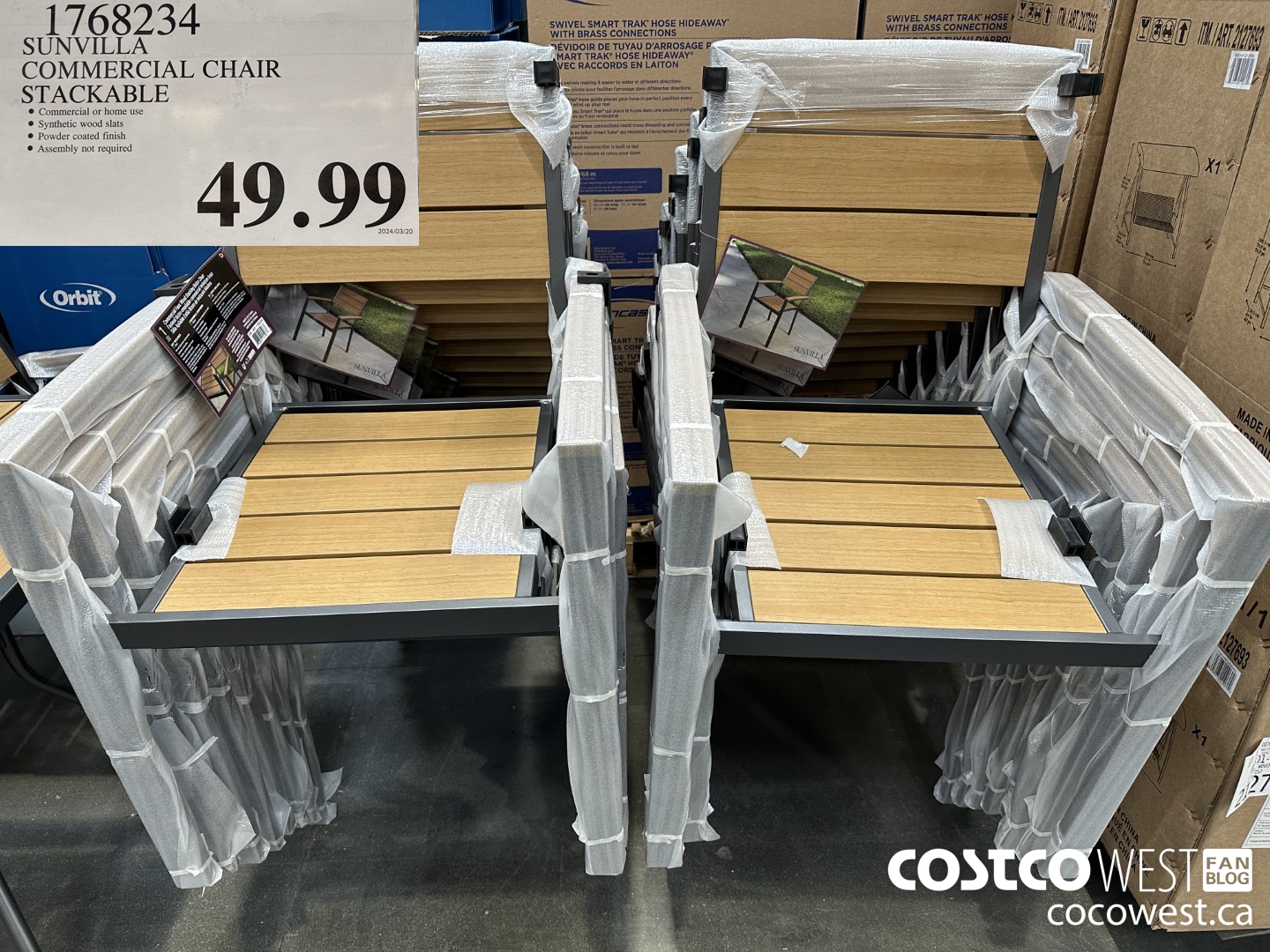 1768234 SUNVILLA COMMERCIAL CHAIR STACKABLE $49.99