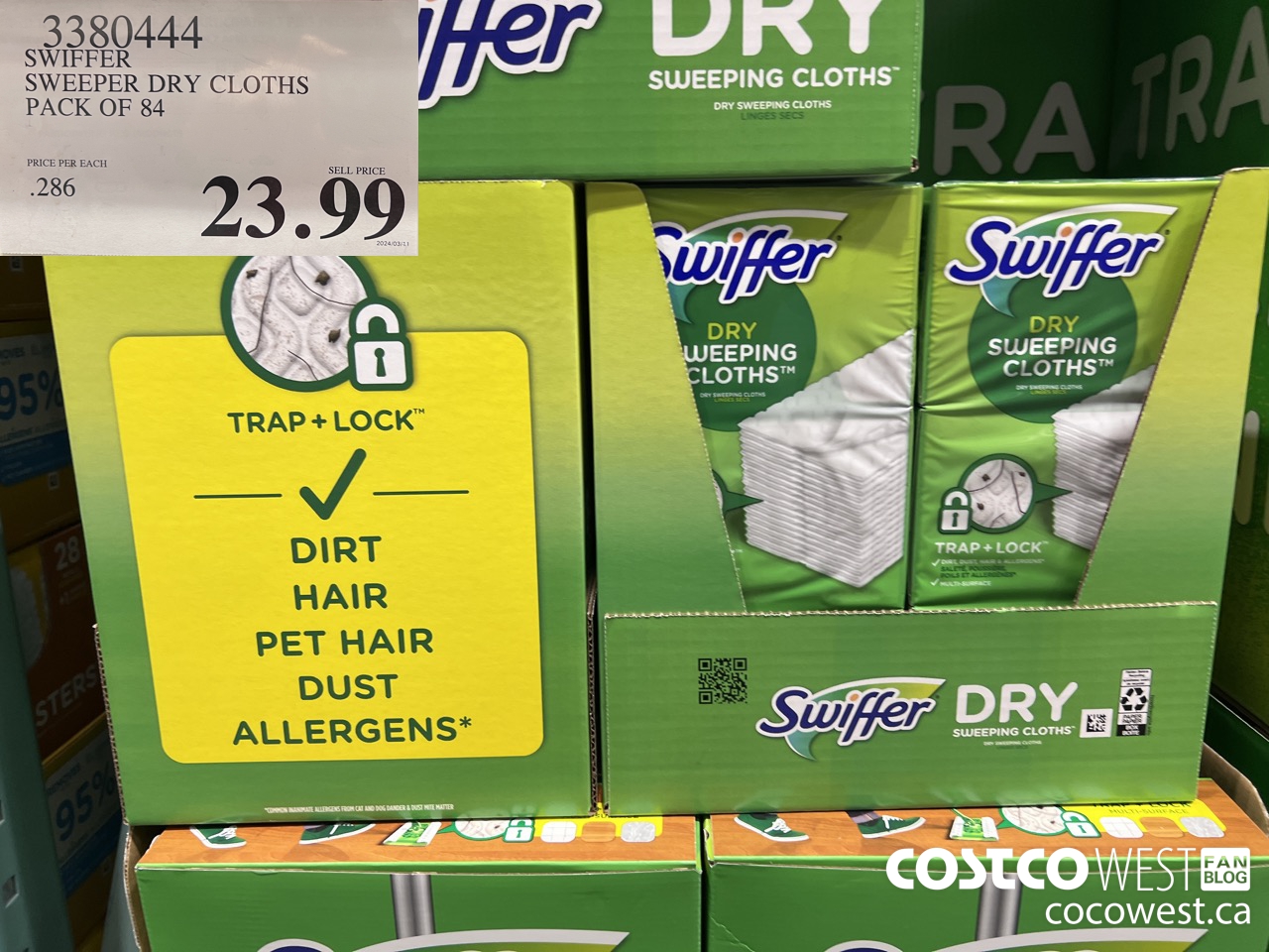 3380444 SWIFFER SWEEPER DRY CLOTHS PACK OF 84 $23.99