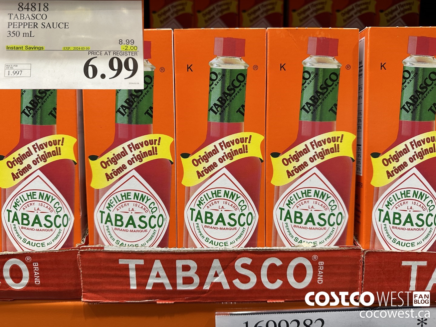 84818 TABASCO PEPPER SAUCE 350 ML ($2.00 INSTANT SAVINGS EXPIRES ON 2024-03-10) $6.99