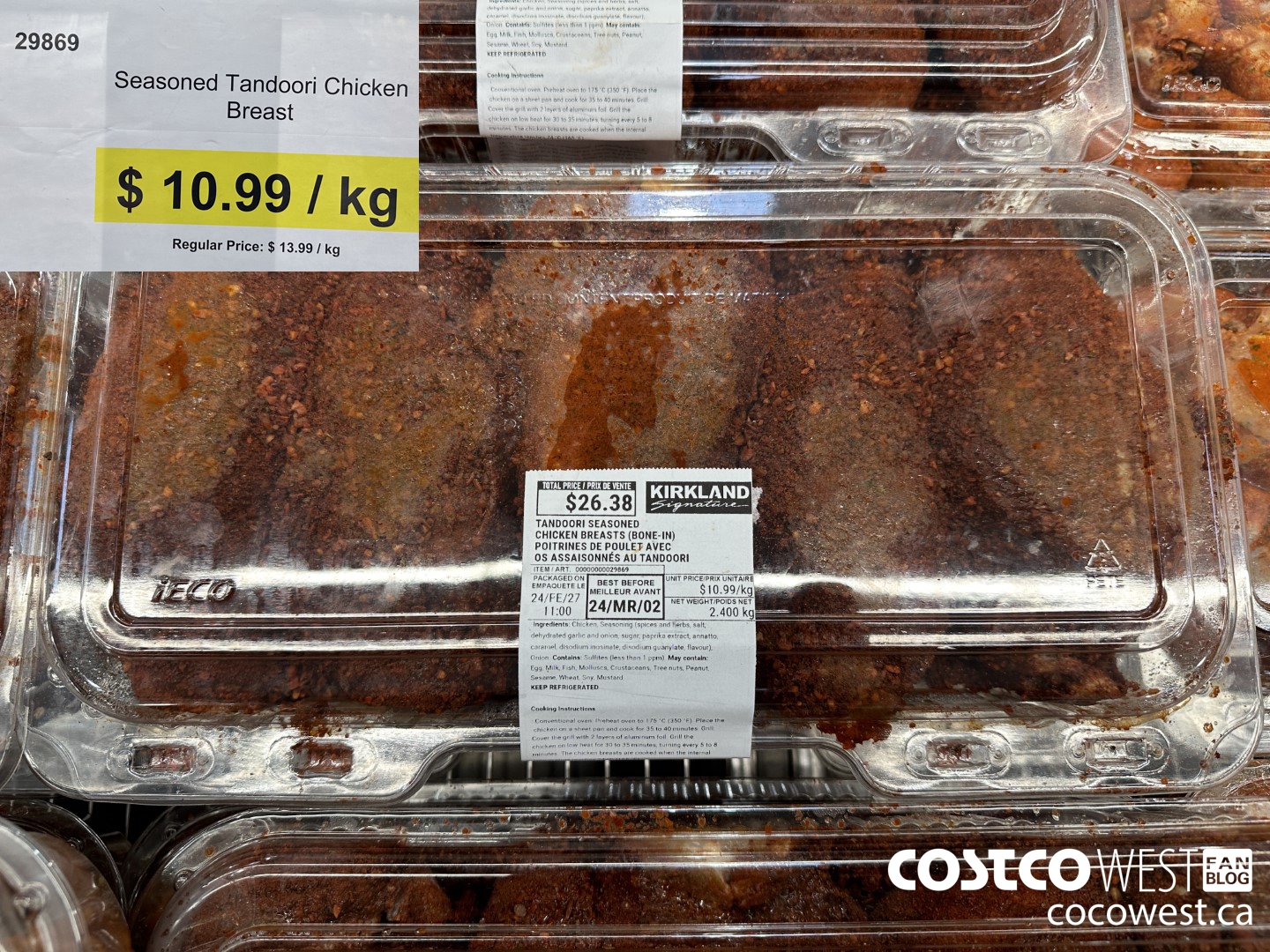 29869 TANDOORI SEASONED BONE-IN CHICKEN BREASTS ($3.00 INSTANT SAVINGS) $10.99