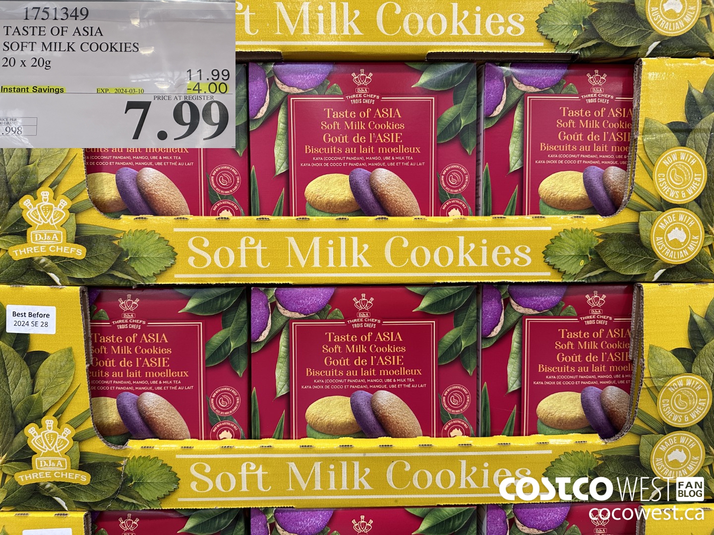 1751349 TASTE OF ASIA SOFT MILK COOKIES 20 X 20G ($4.00 INSTANT SAVINGS EXPIRES ON 2024-03-10) $7.99