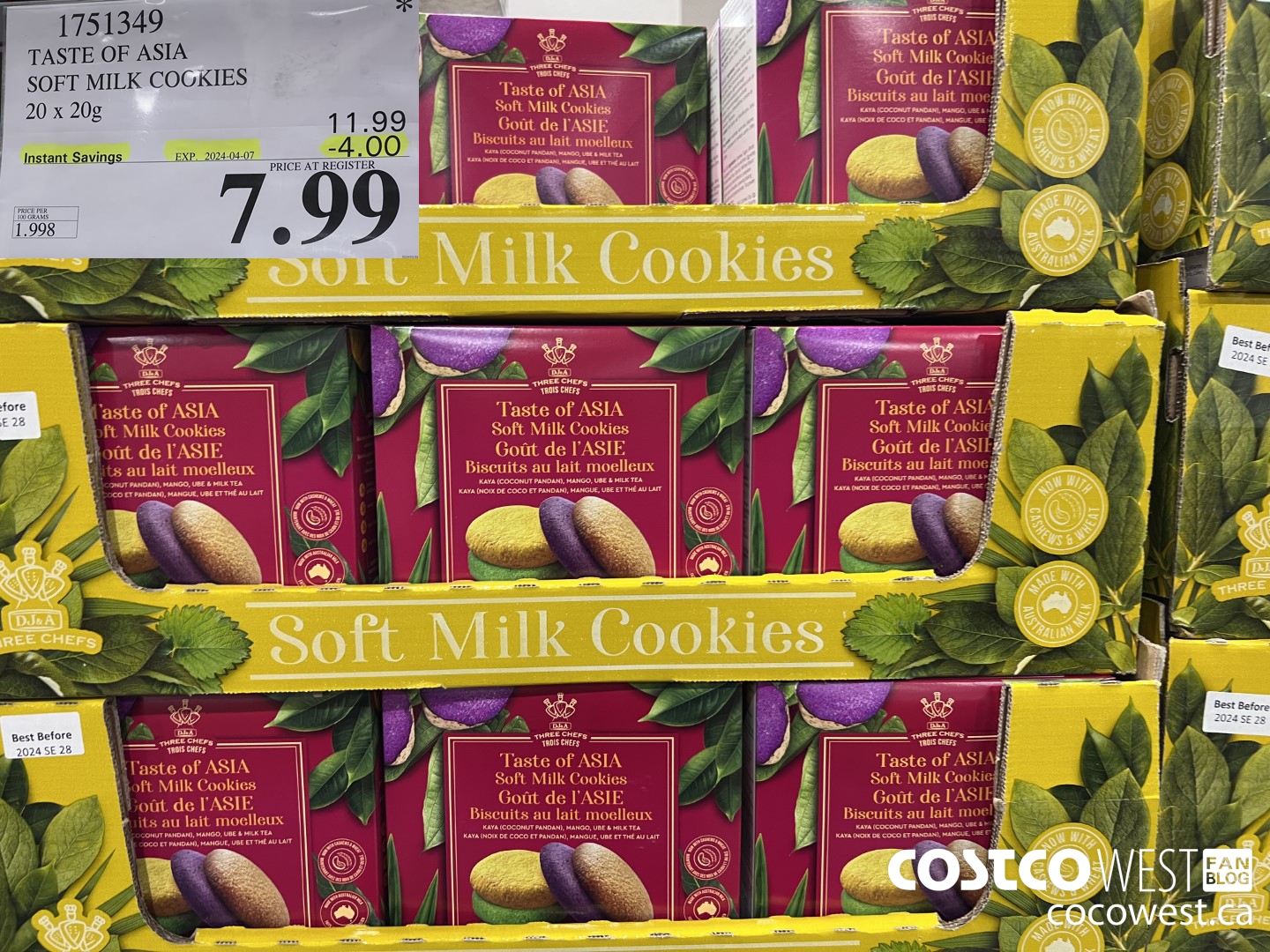 1751349 TASTE OF ASIA SOFT MILK COOKIES 20 X 20G ($4.00 INSTANT SAVINGS EXPIRES ON 2024-04-07) $7.99