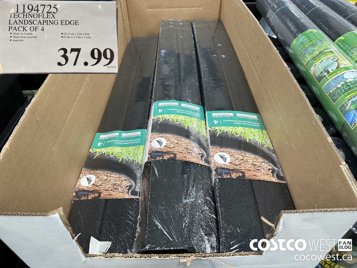 1194725 TECHNOFLEX LANDSCAPING EDGE PACK OF 4 $37.99