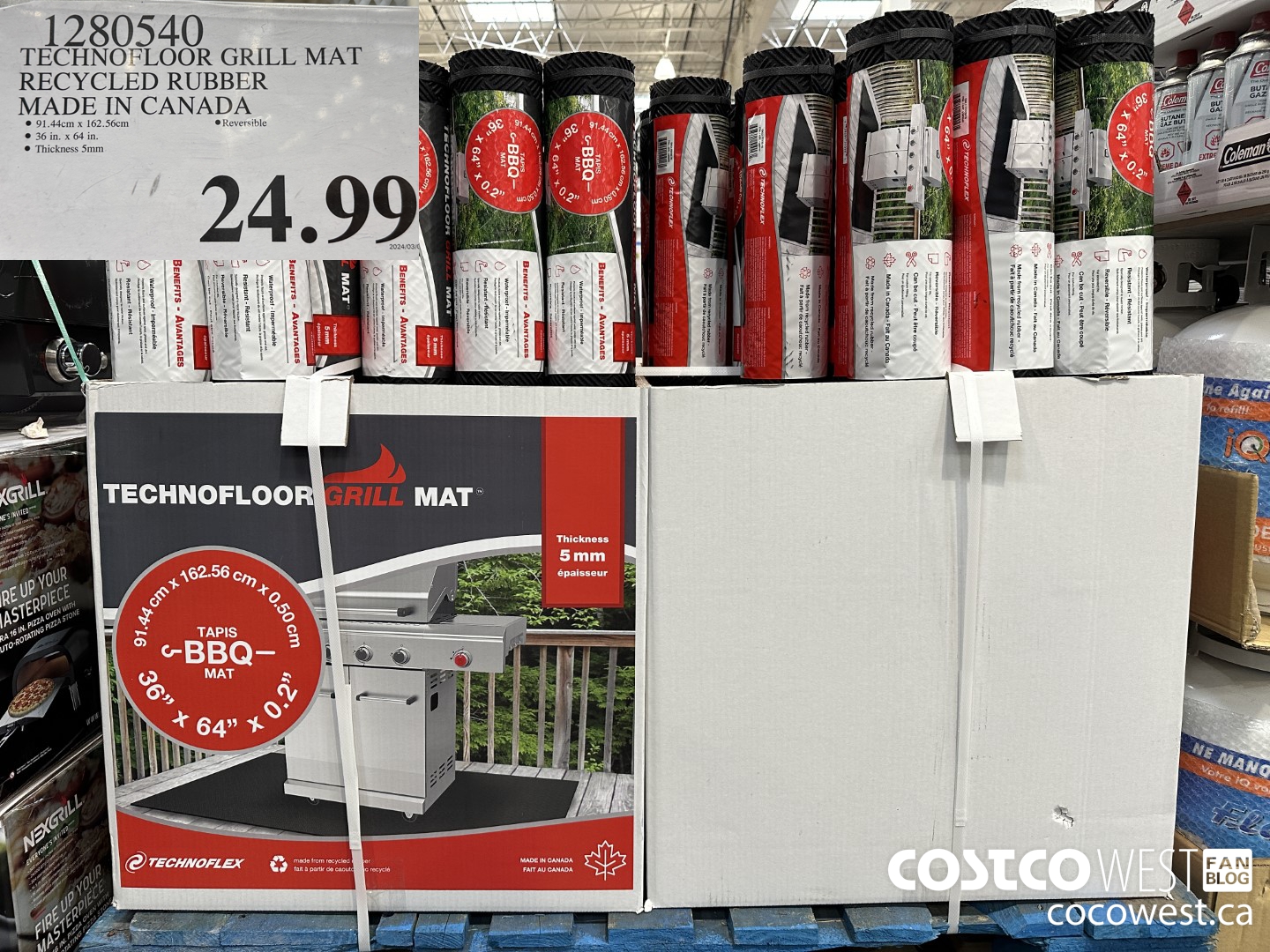 1280540 TECHNOFLOOR GRILL MAT RECYCLED RUBBER MADE IN CANADA $24.99