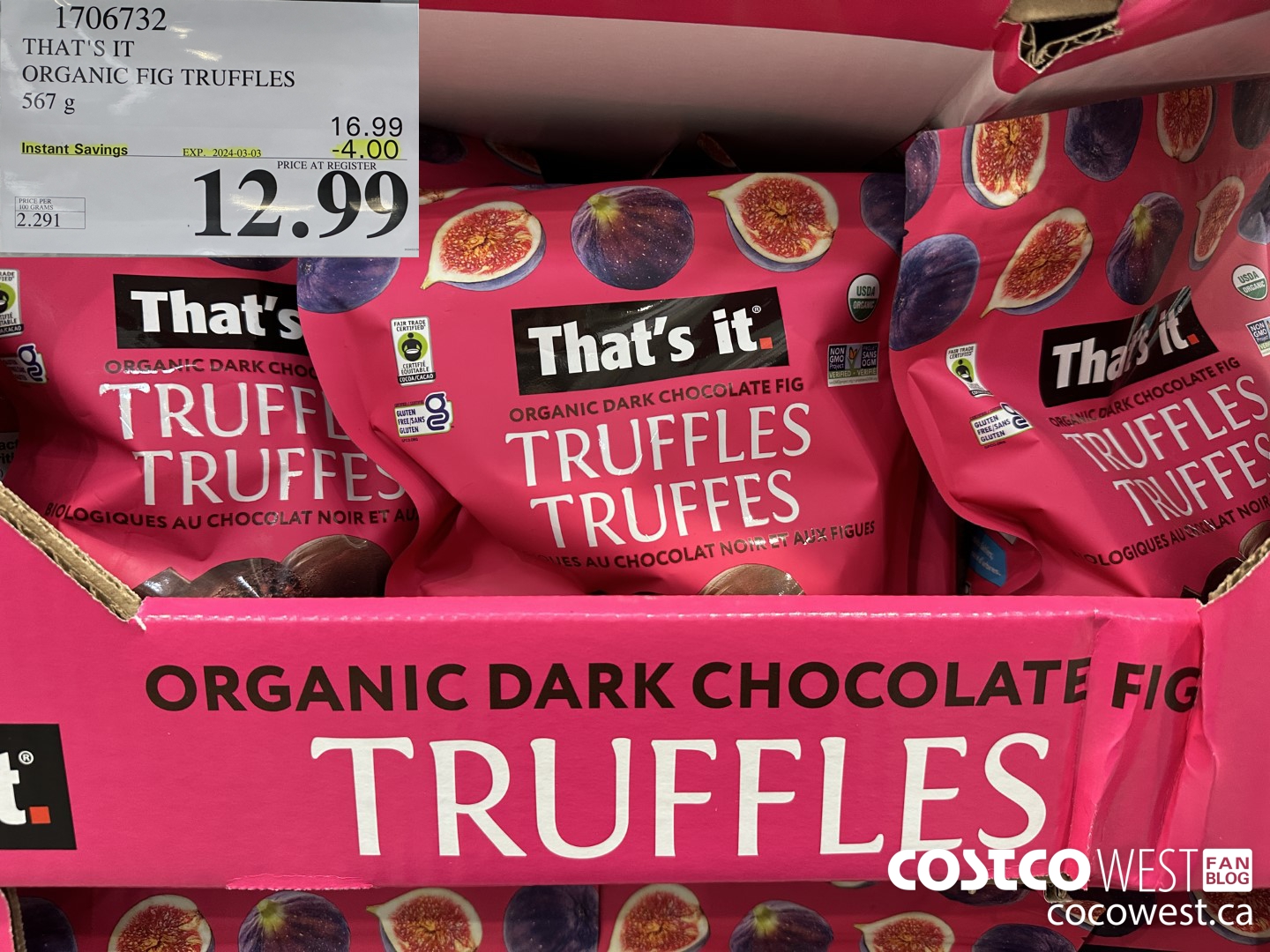 1706732 THAT'S IT ORGANIC FIG TRUFFLES 567 G ($4.00 INSTANT SAVINGS EXPIRES ON 2024-03-03) $12.99