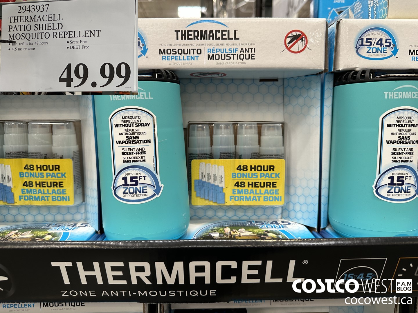 2943937 THERMACELL PATIO SHIELD MOSQUITO REPELLENT $49.99