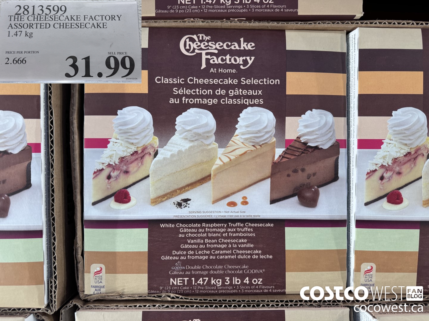 2813599 THE CHEESECAKE FACTORY ASSORTED CHEESECAKE 1.47 KG $31.99