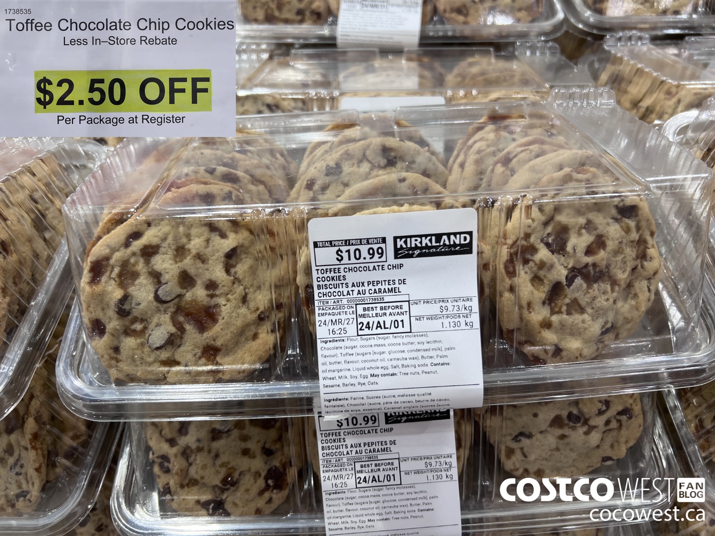 1738535 TOFFEE CHOCOLATE CHIP COOKIES ($2.50 INSTANT SAVINGS)