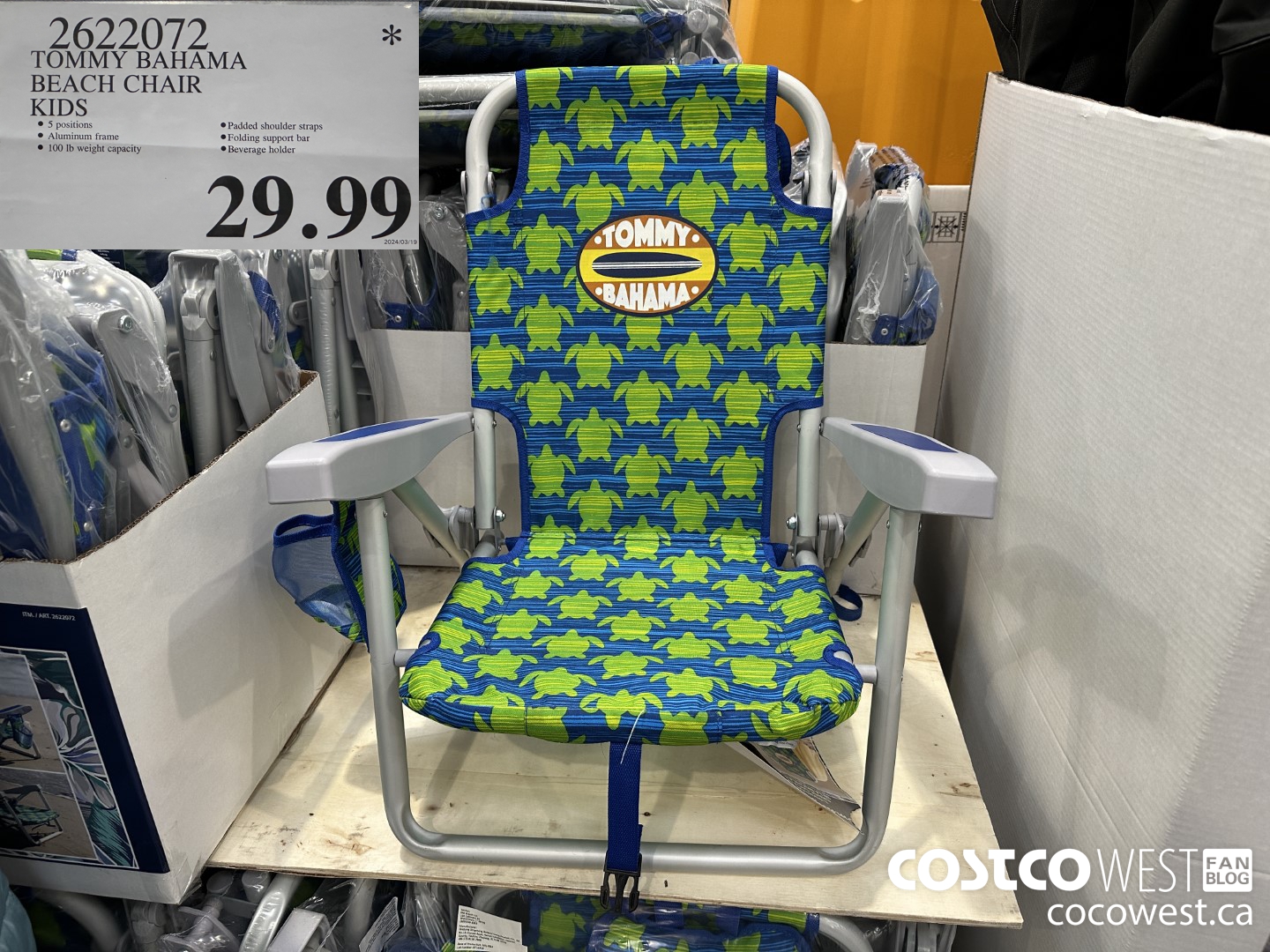 2622072 TOMMY BAHAMA BEACH CHAIR KIDS  $29.99