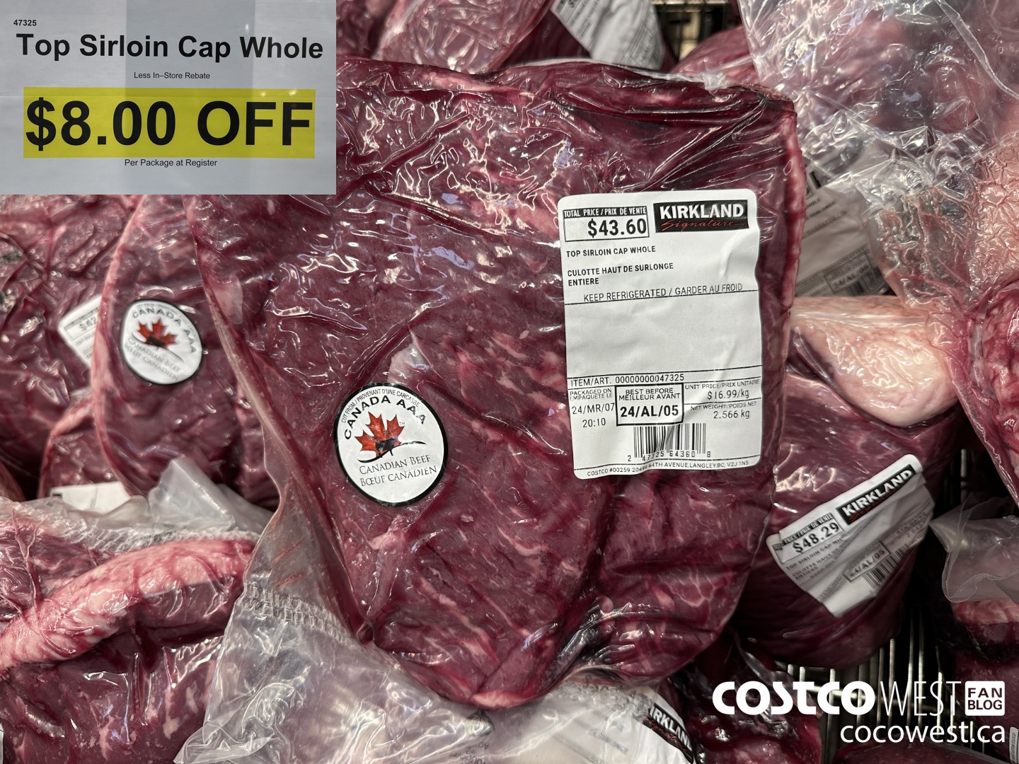 47325 TOP SIRLOIN CAP WHOLE ($8.00 INSTANT SAVINGS)