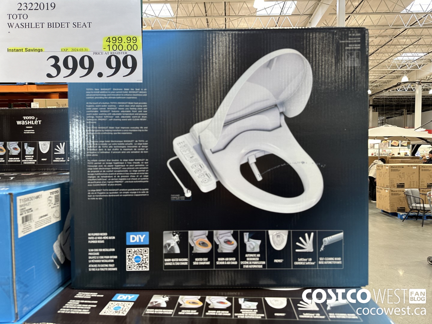 2322019 TOTO WASHLET BIDET SEAT ($100.00 INSTANT SAVINGS EXPIRES ON 2024-03-31) $399.99