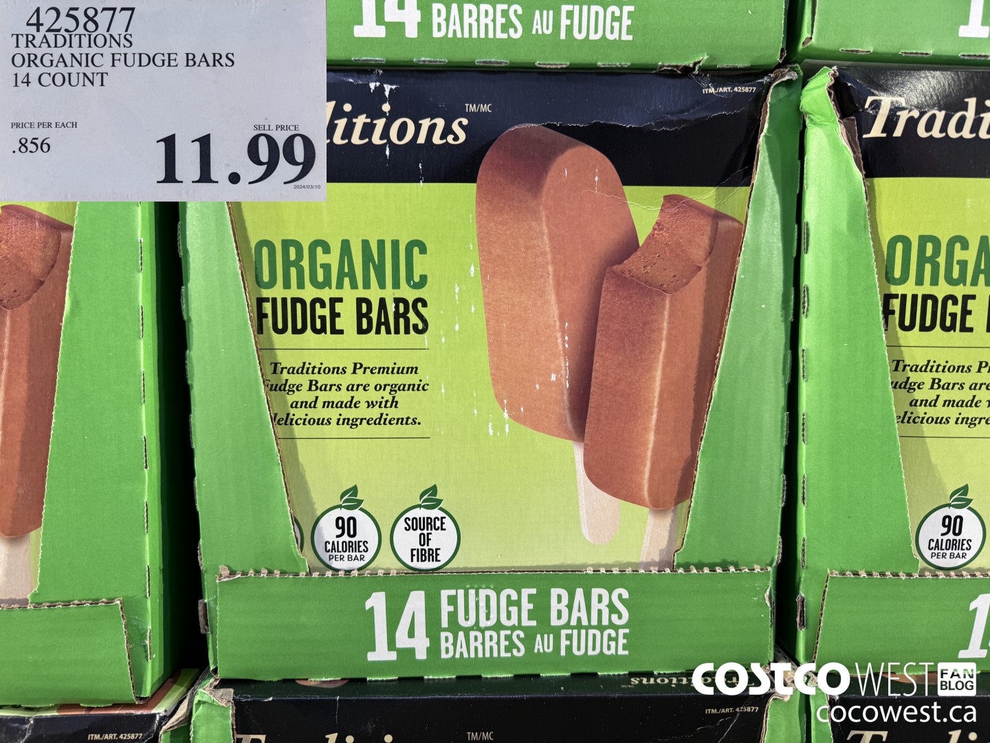 425877 TRADITIONS ORGANIC FUDGE BARS 14 COUNT $11.99
