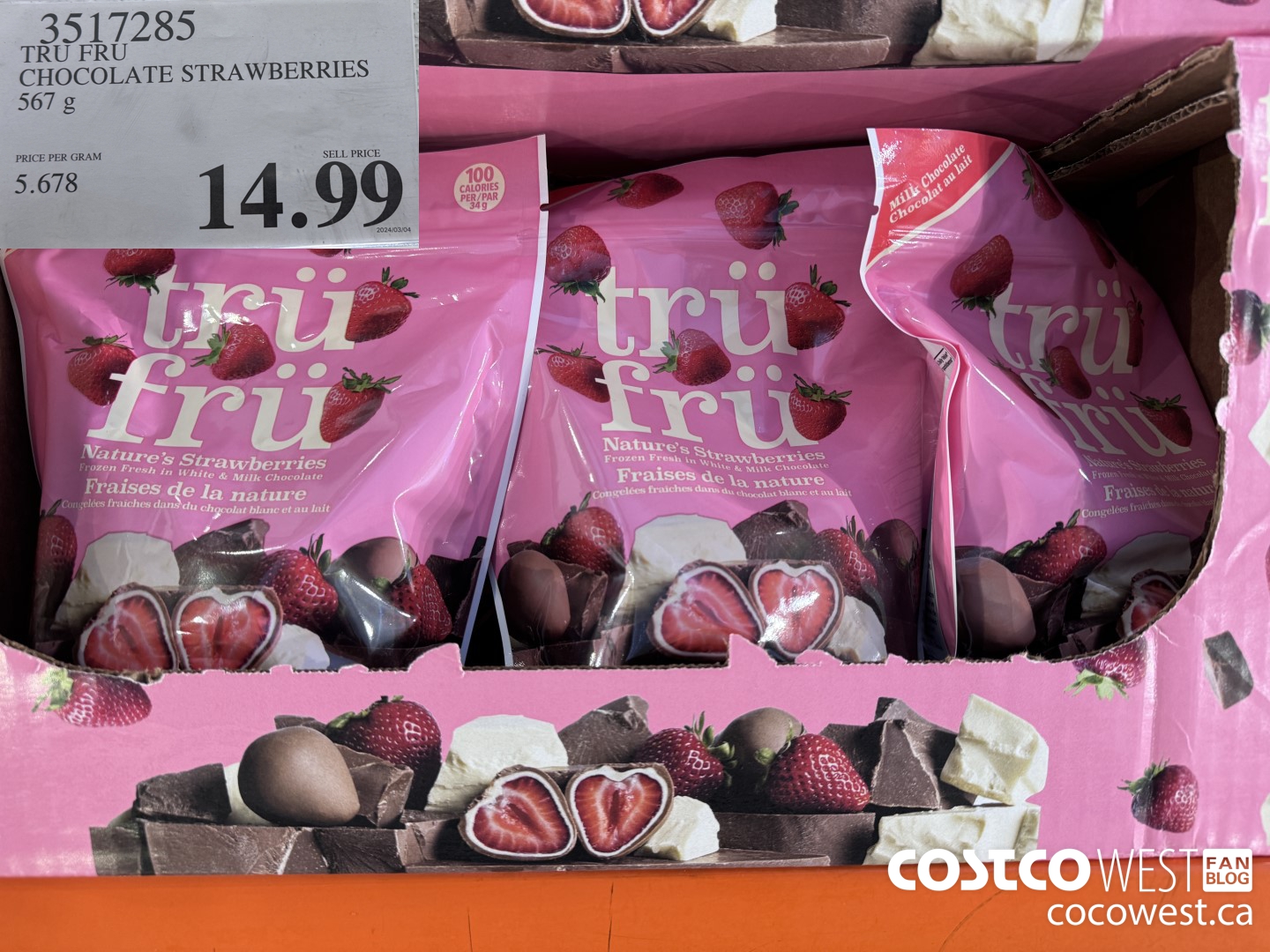 3517285 TRU FRU CHOCOLATE STRAWBERRIES 567 g $14.99