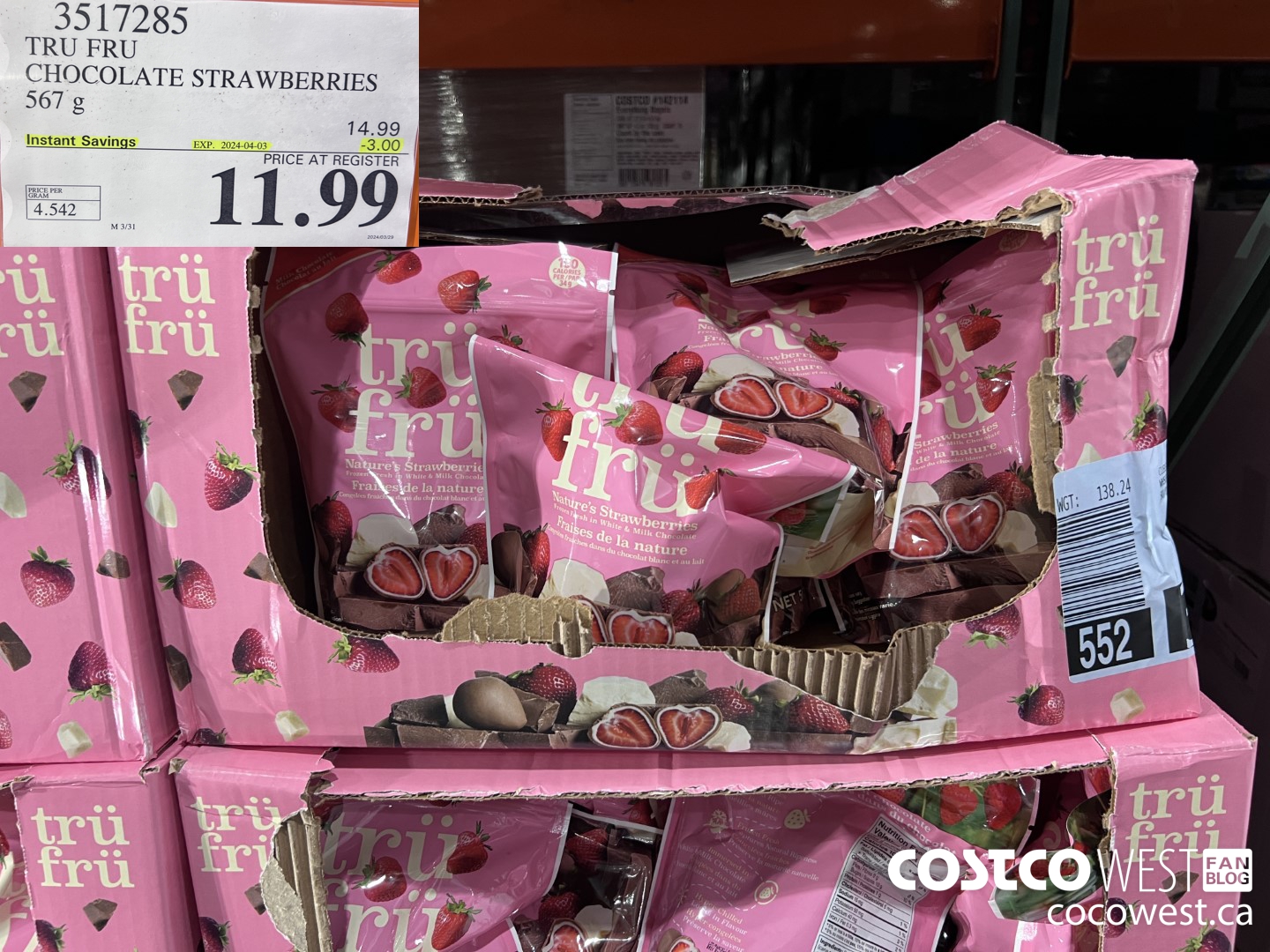 3517285 TRU FRU CHOCOLATE STRAWBERRIES 567 g ($3.00 INSTANT SAVINGS EXPIRES ON 2024-04-03) $11.99