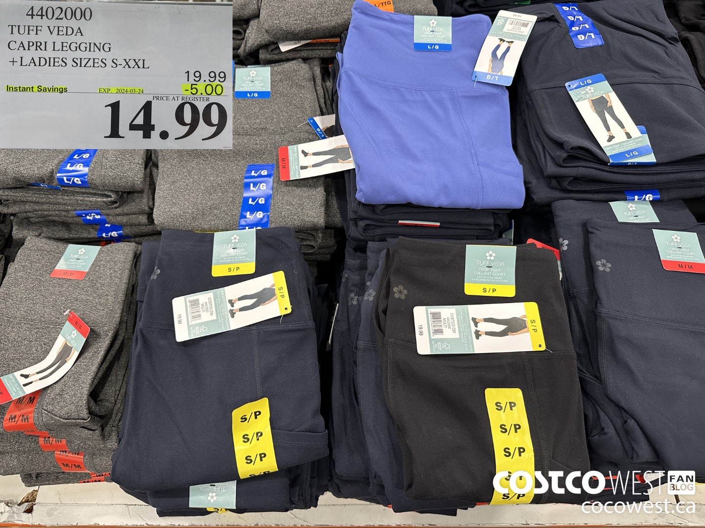 4402000 TUFF VEDA CAPRI LEGGING LADIES SIZES S-XXL ($5.00 INSTANT SAVINGS EXPIRES ON 2024-03-24) $14.99