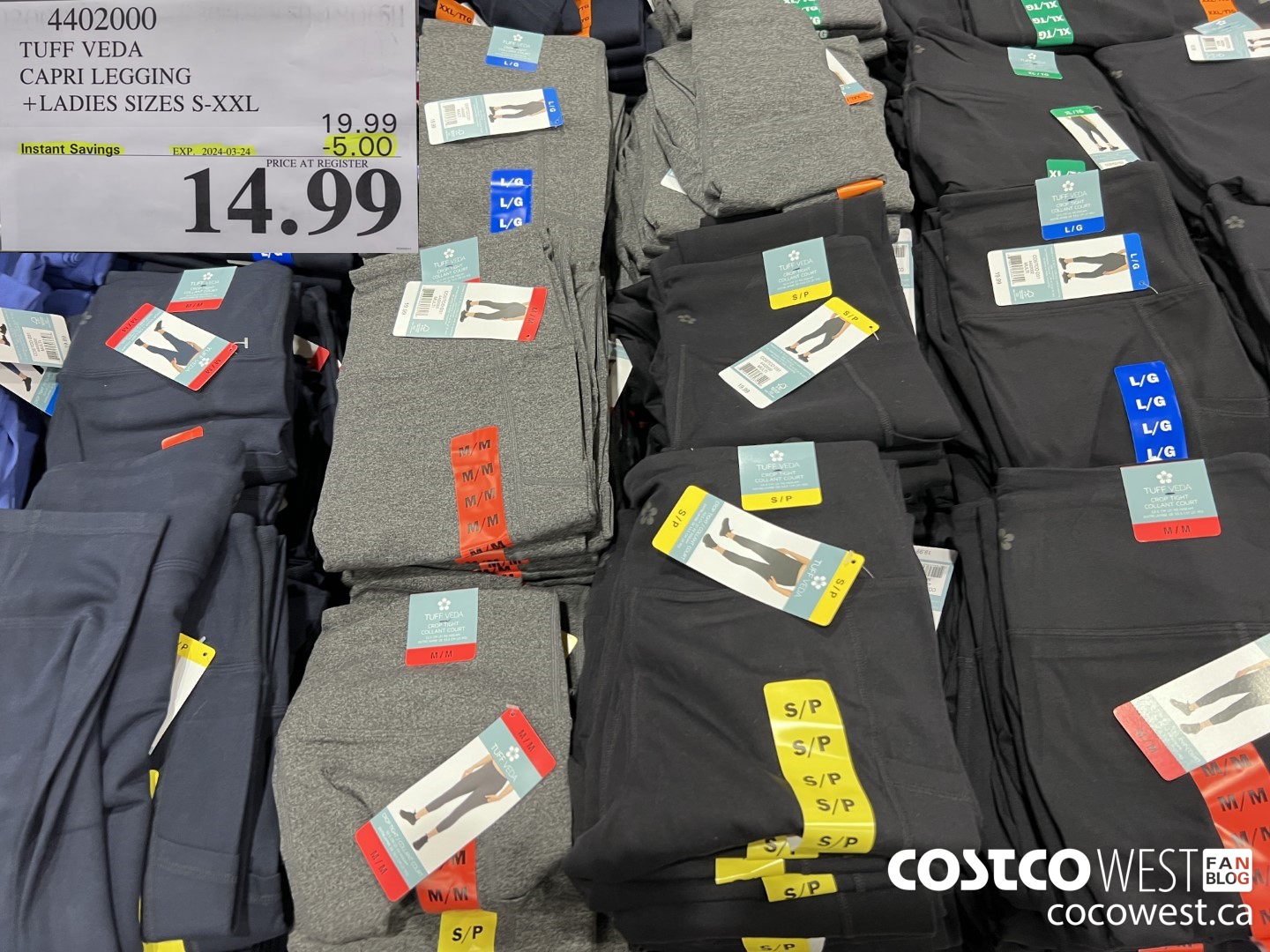 4402000 TUFF VEDA CAPRI LEGGING LADIES SIZES S-XXL ($5.00 INSTANT SAVINGS EXPIRES ON 2024-03-24) $14.99