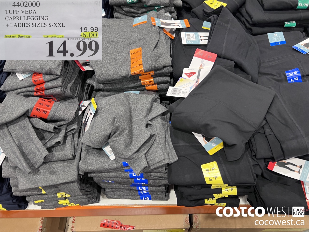 4402000 TUFF VEDA CAPRI LEGGING LADIES SIZES S-XXL ($5.00 INSTANT SAVINGS EXPIRES ON 2024-03-24) $14.99