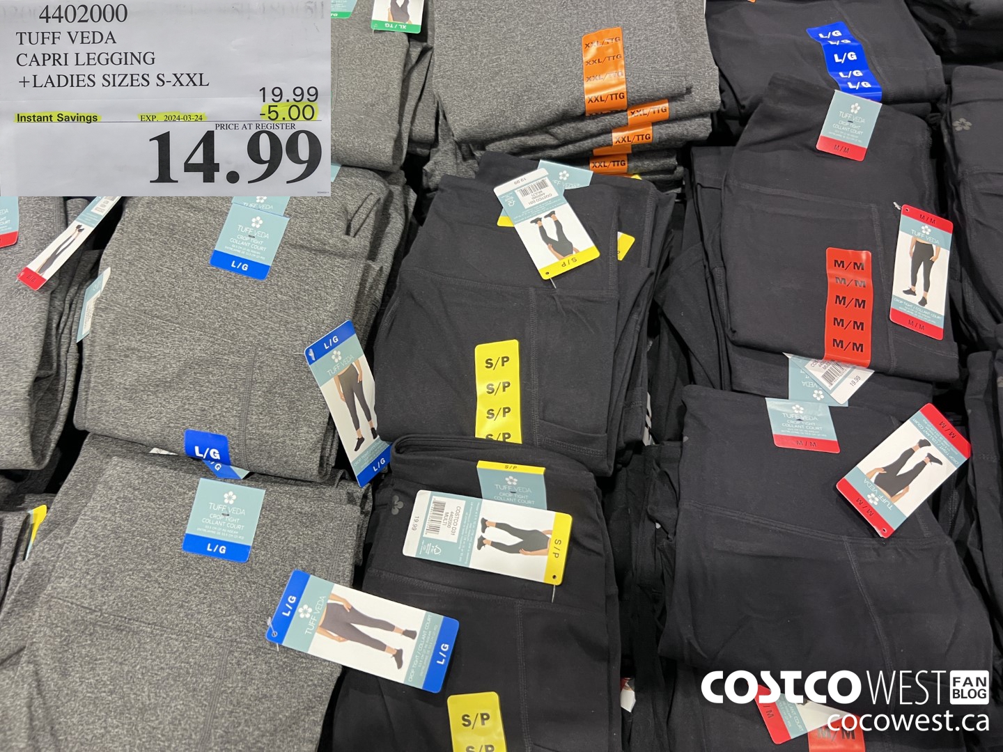 4402000 TUFF VEDA CAPRI LEGGING LADIES SIZES S-XXL ($5.00 INSTANT SAVINGS EXPIRES ON 2024-03-24) $14.99