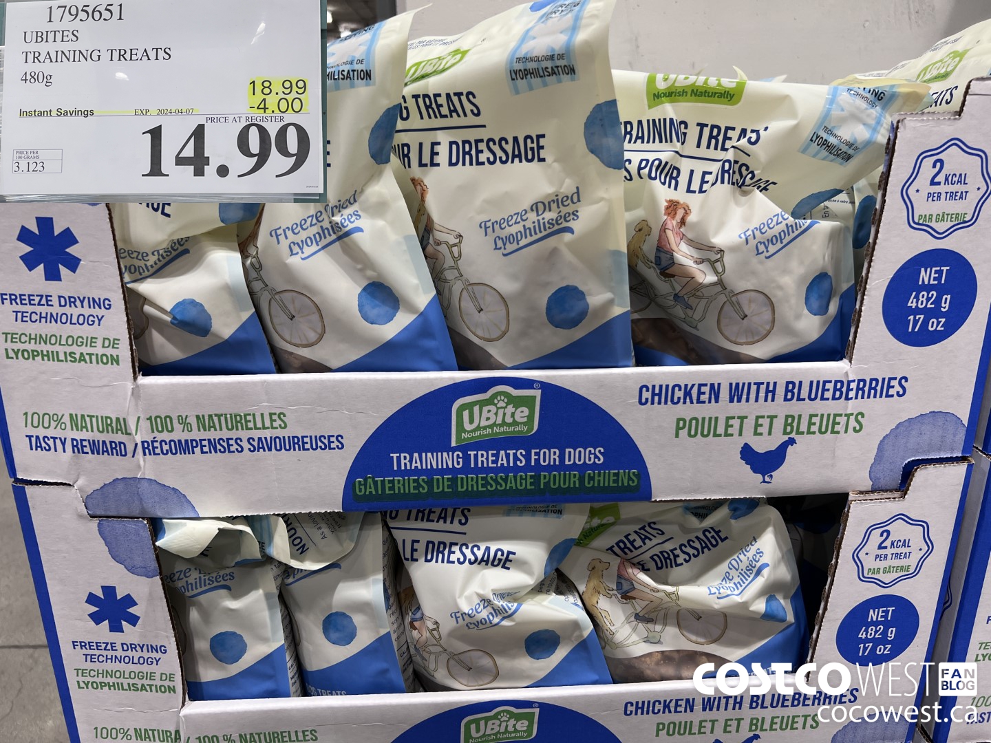 1795651 UBITES TRAINING TREATS 480G ($4.00 INSTANT SAVINGS EXPIRES ON 2024-04-07) $14.99