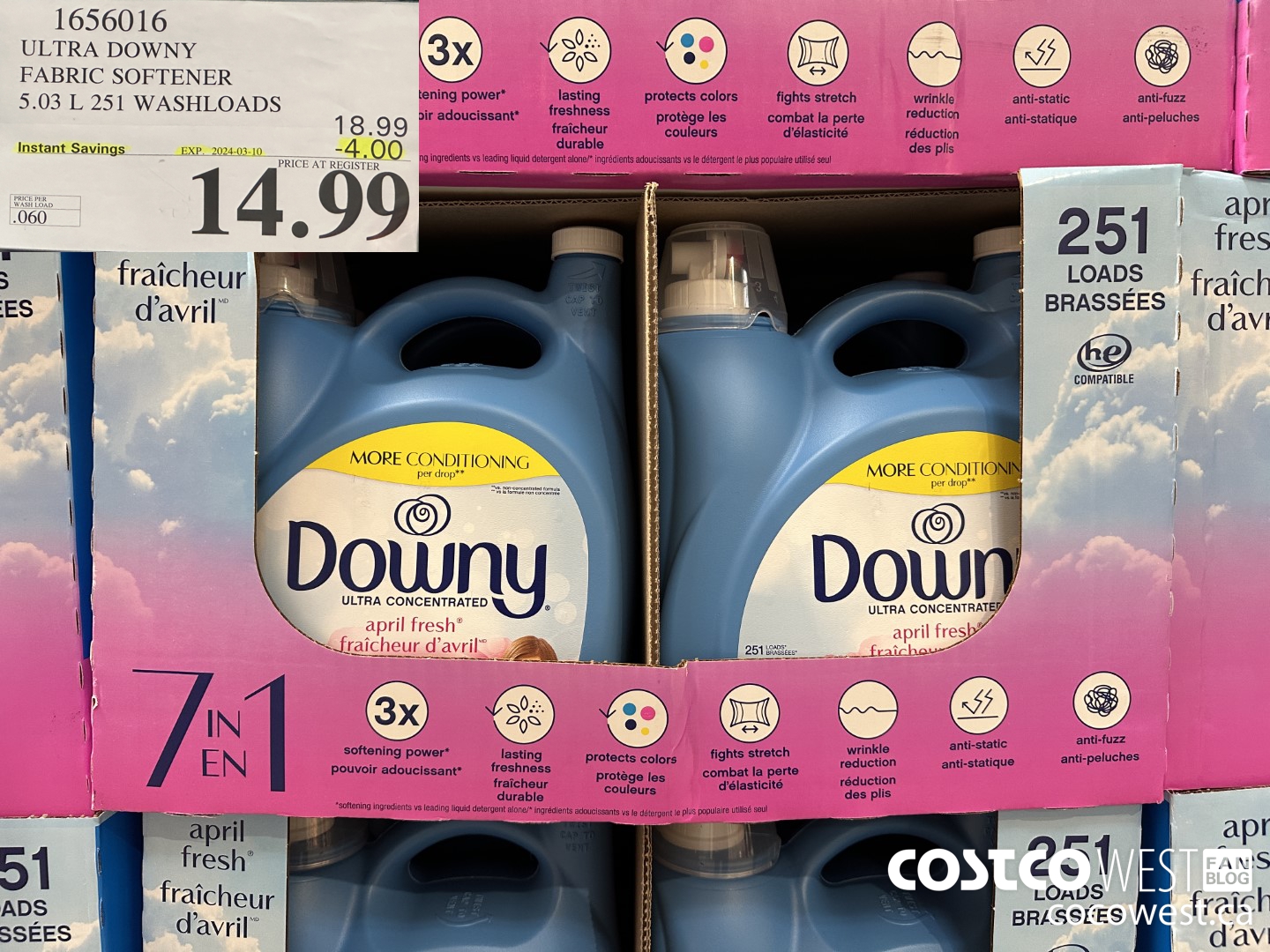 1656016 ULTRA DOWNY FABRIC SOFTENER 5.03 L 251 WASHLOADS ($4.00 INSTANT SAVINGS EXPIRES ON 2024-03-10) $14.99