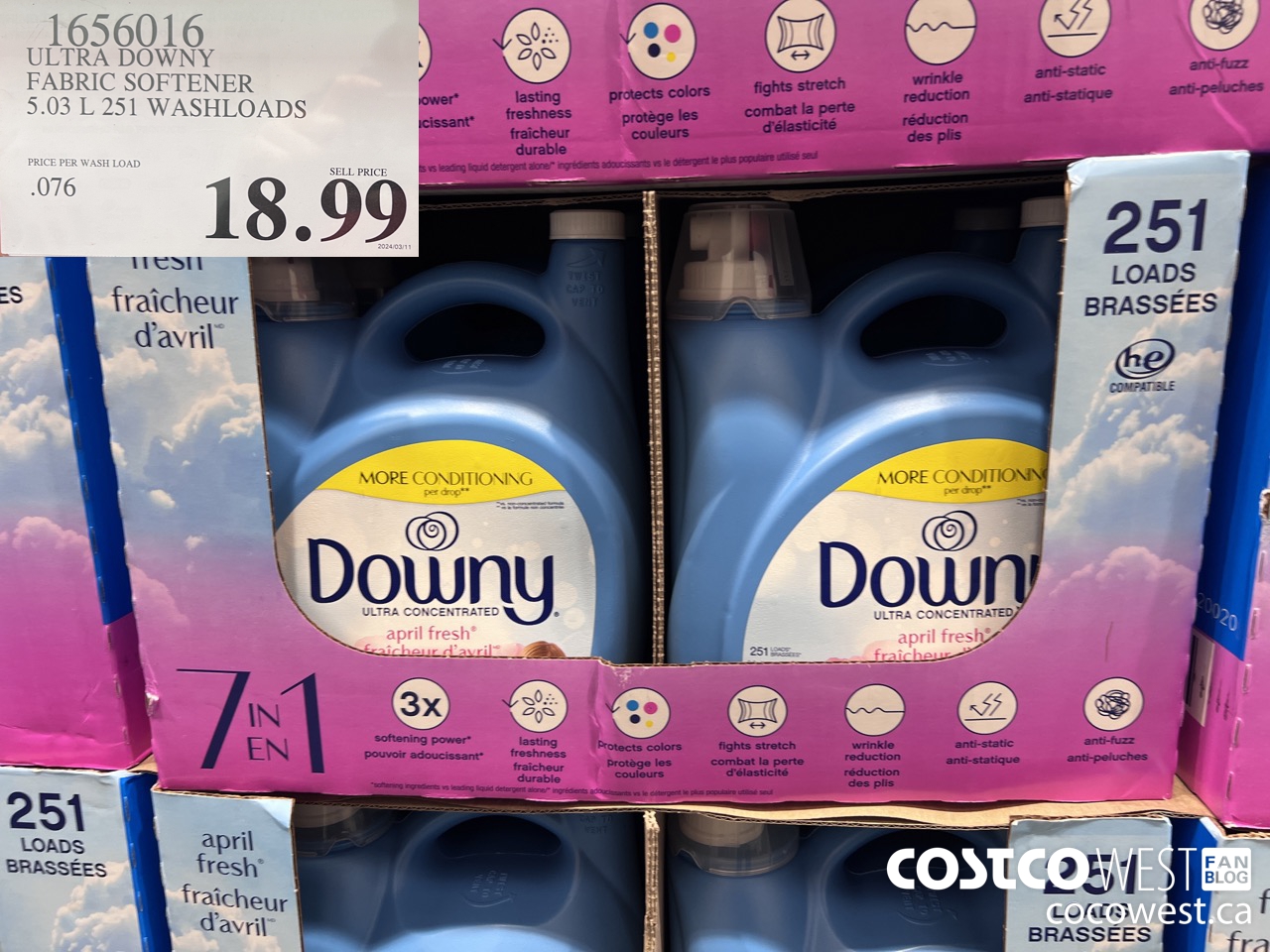 1656016 ULTRA DOWNY FABRIC SOFTENER 5.03 L 251 WASHLOADS $18.99