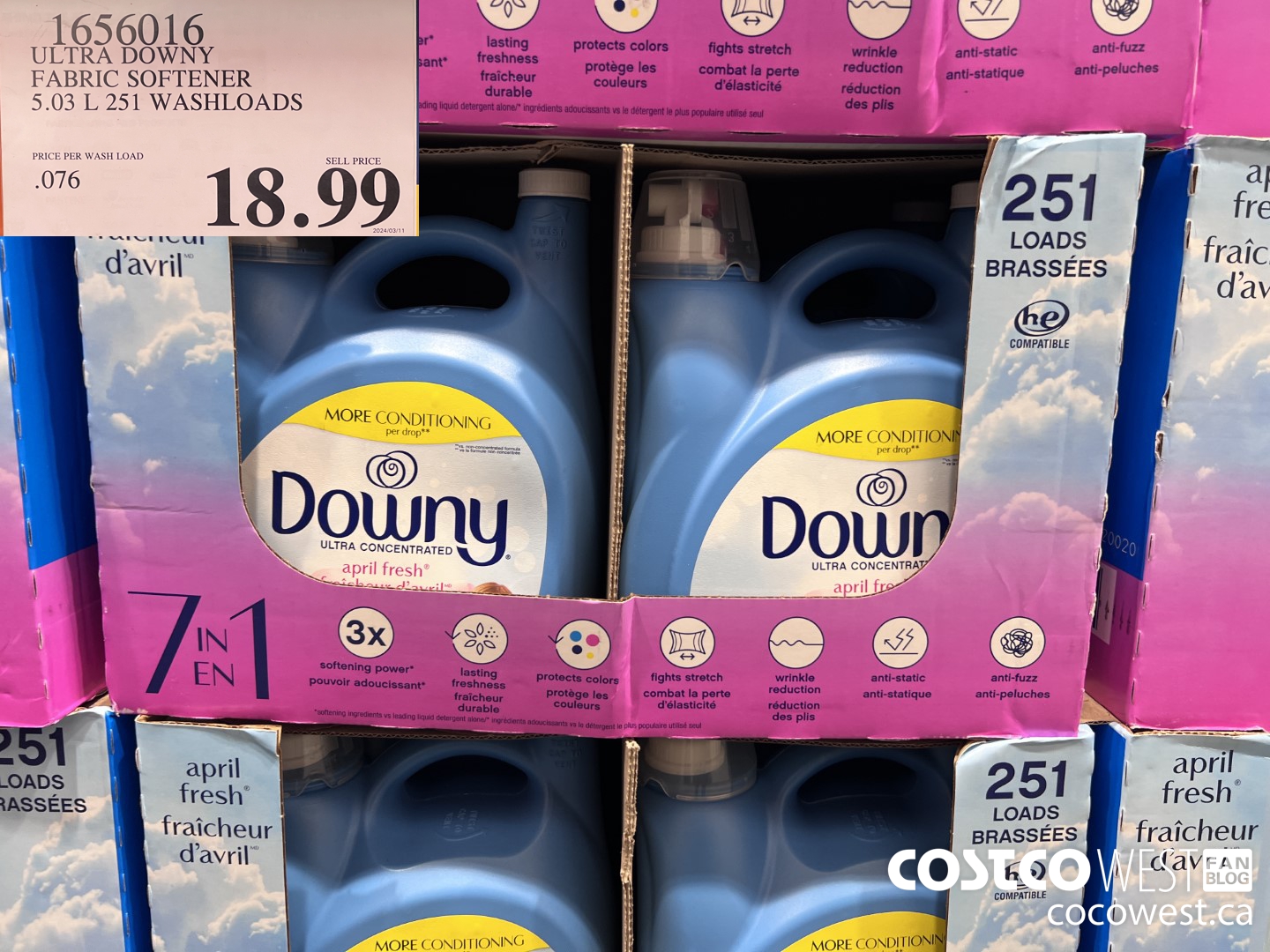 1656016 ULTRA DOWNY FABRIC SOFTENER 5.03 L 251 WASHLOADS $18.99