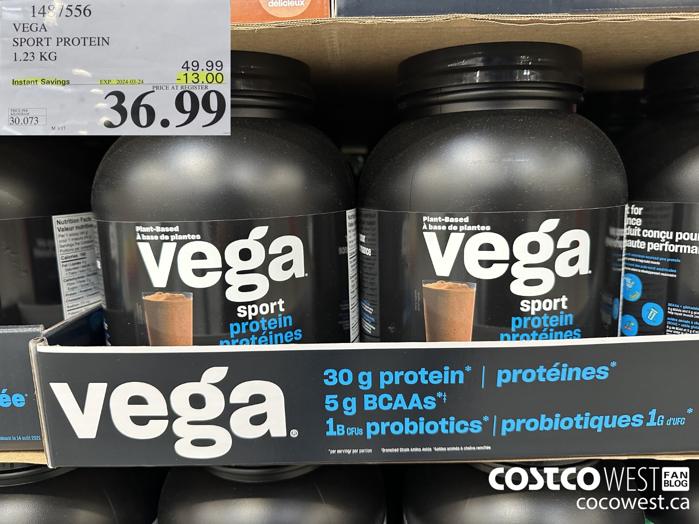 1487556 VEGA SPORT PROTEIN 1.23 KG ($13.00 INSTANT SAVINGS EXPIRES ON 2024-03-24) $36.99