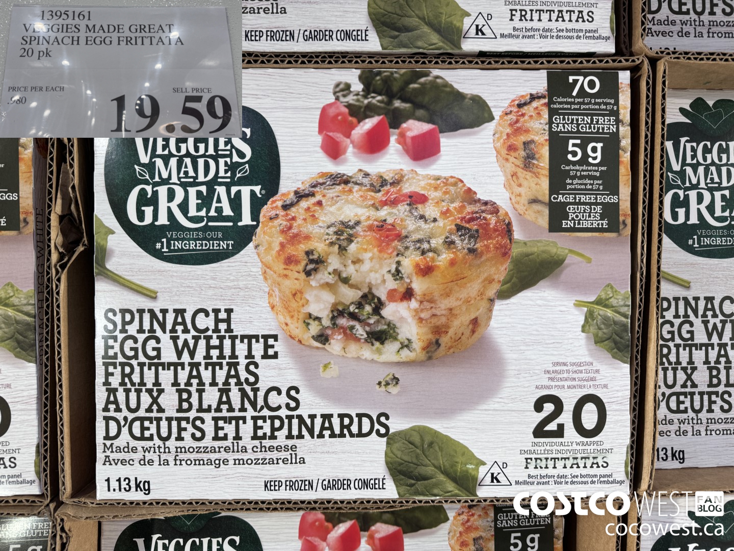 1395161 VEGGIES MADE GREAT SPINACH EGG FRITTATA 20 PK $19.59