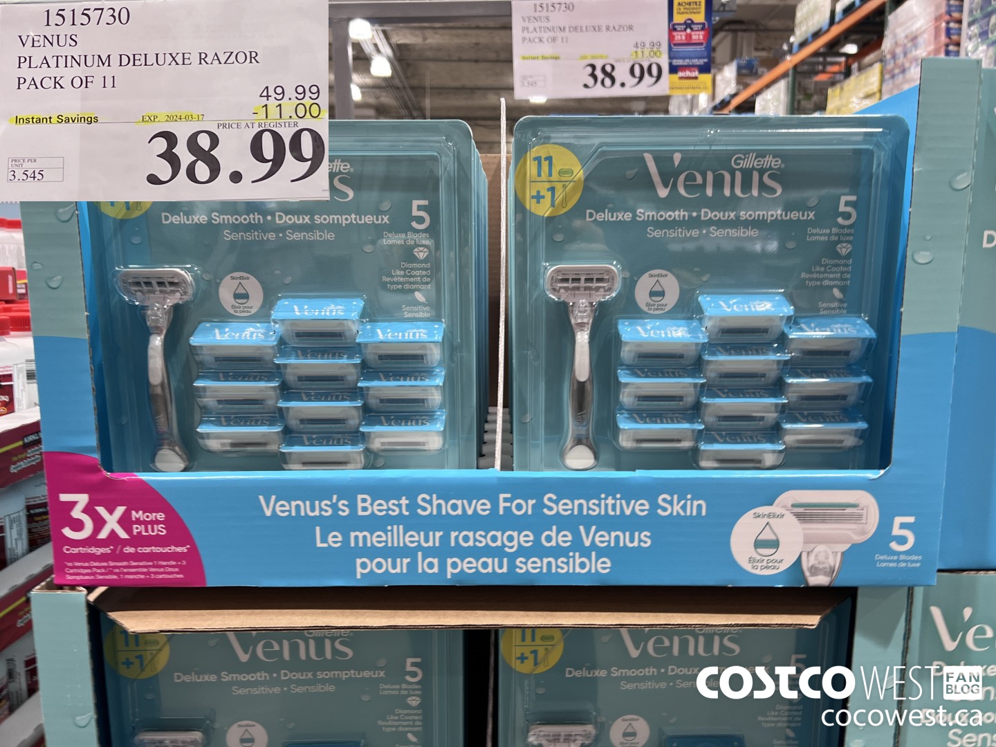 1515730 VENUS PLATINUM DELUXE RAZOR PACK OF 11 ($11.00 INSTANT SAVINGS EXPIRES ON 2024-03-17) $38.99