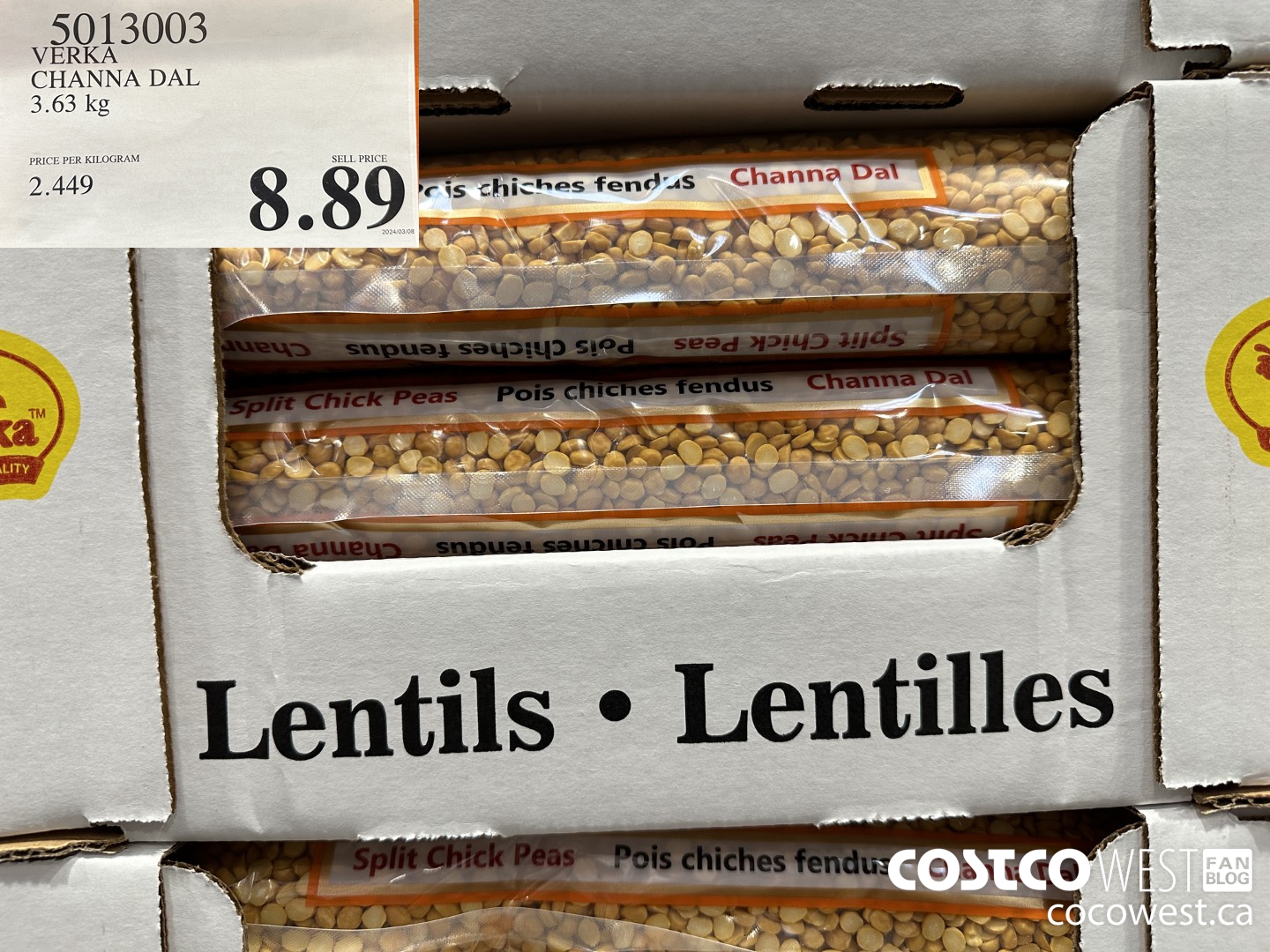 5013003 VERKA CHANNA DAL 3.63 KG $8.89