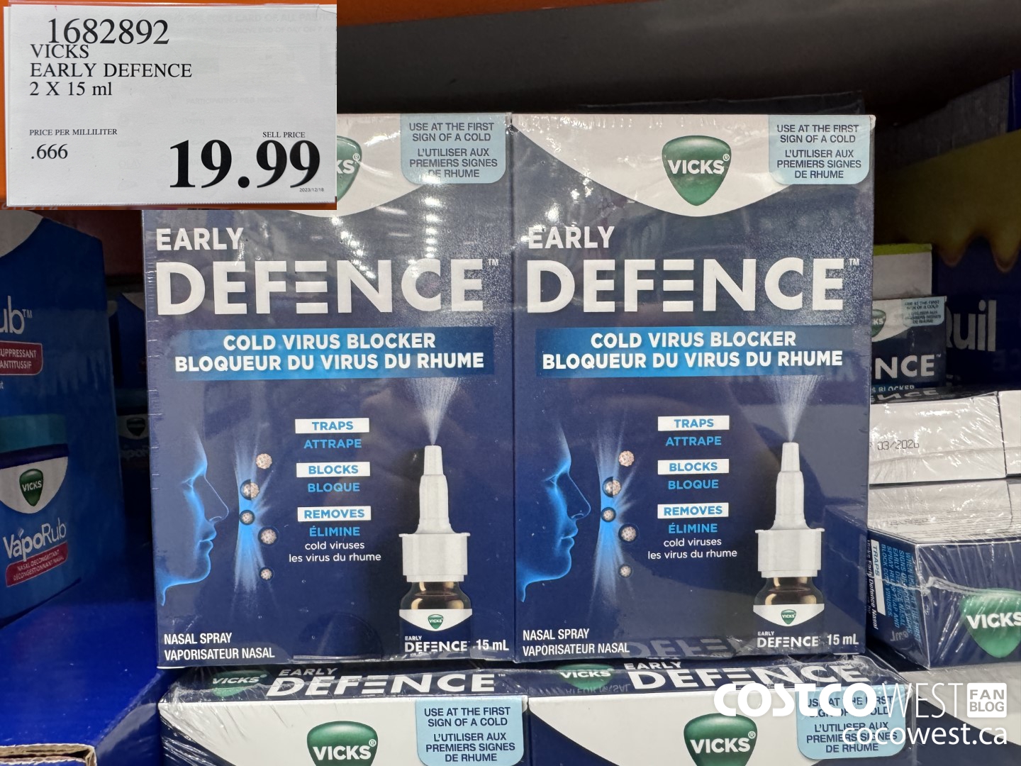 1682892 VICKS EARLY DEFENCE 2 X 15 ML $19.99