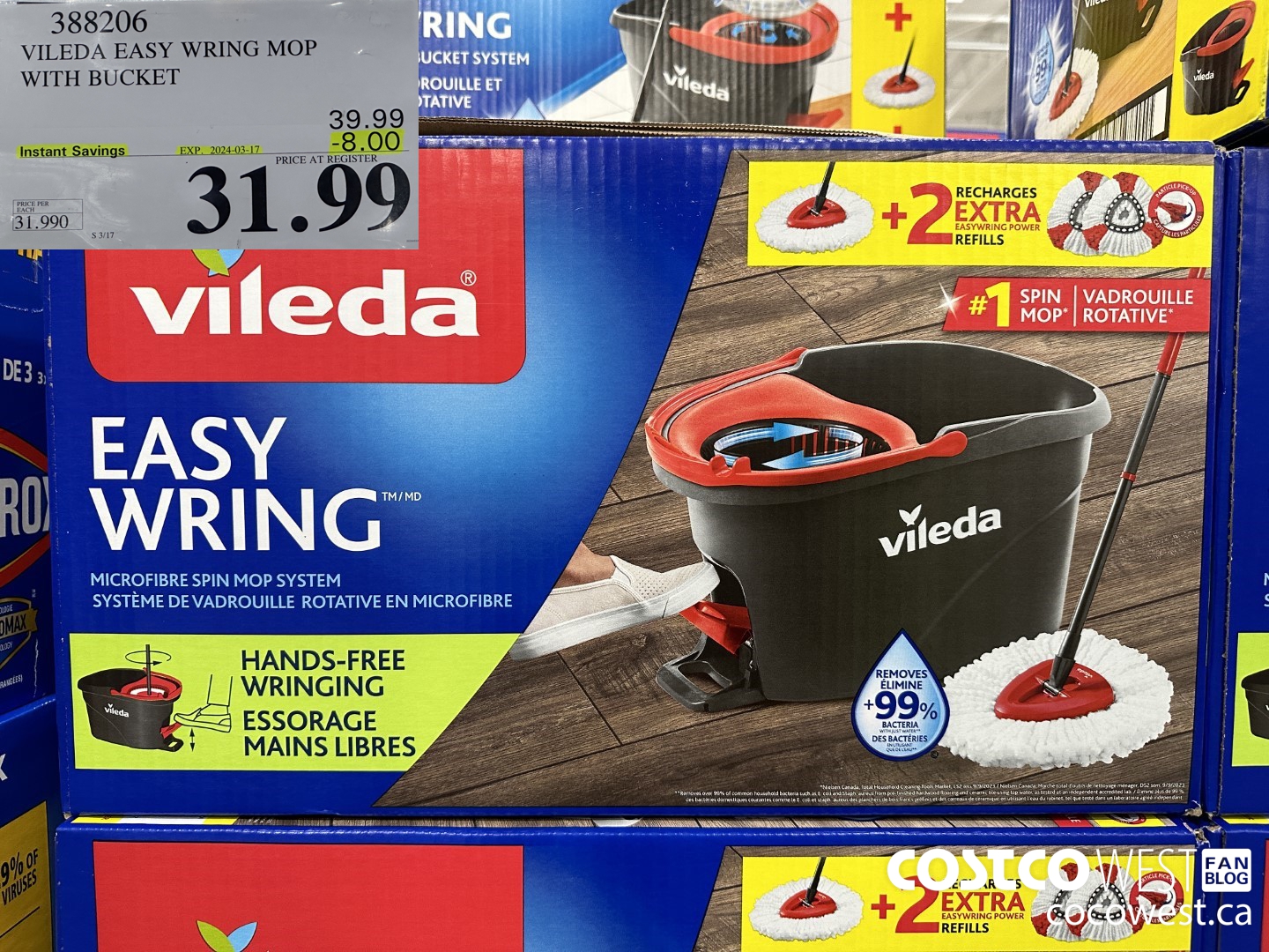 388206 VILEDA EASY WRING MOP WITH BUCKET ($8.00 INSTANT SAVINGS EXPIRES ON 2024-03-17) $31.99