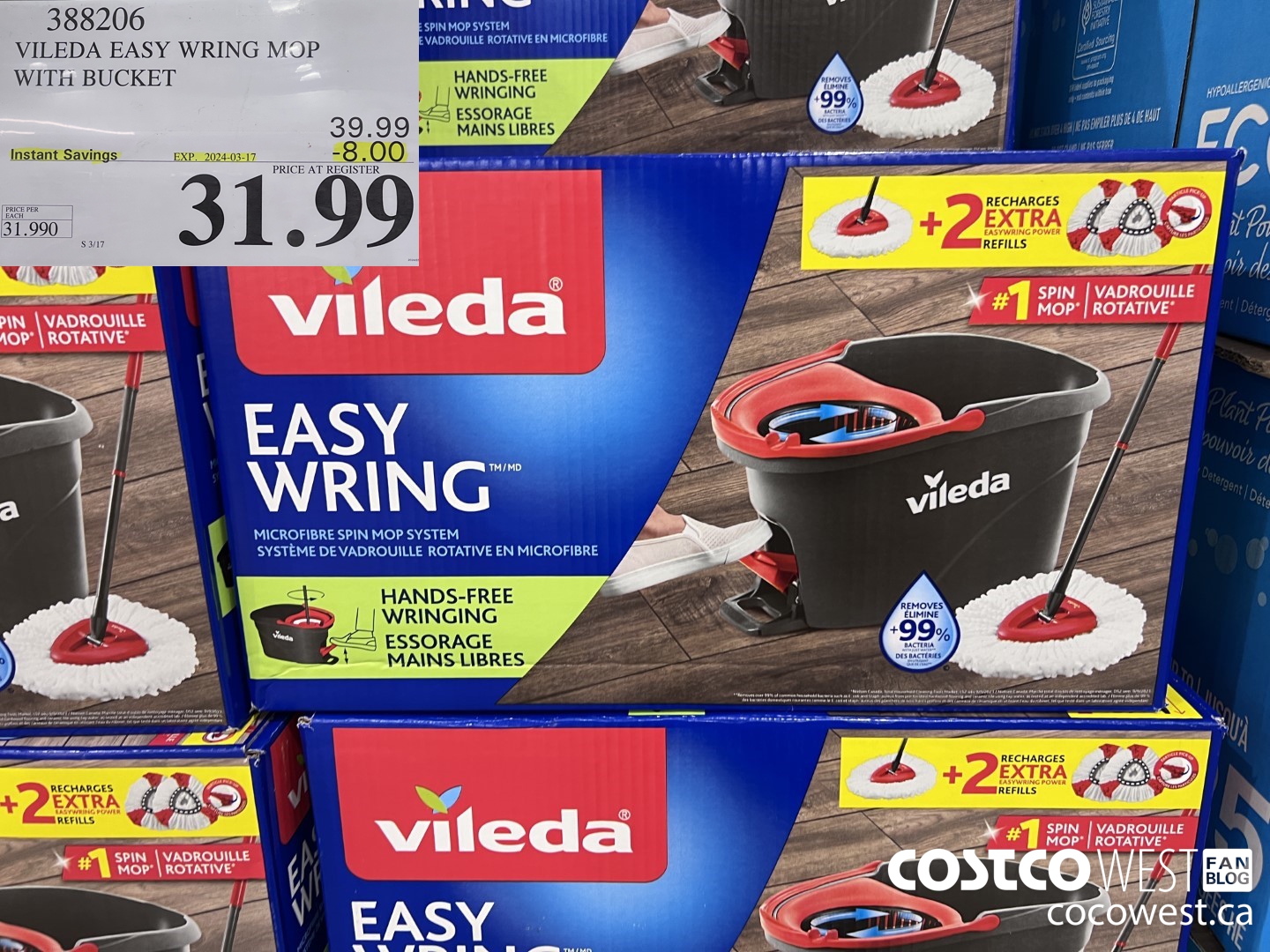 388206 VILEDA EASY WRING MOP WITH BUCKET ($8.00 INSTANT SAVINGS EXPIRES ON 2024-03-17) $31.99