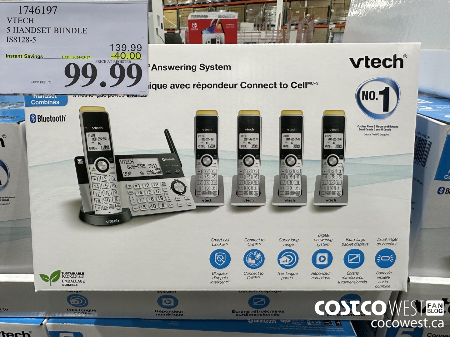 1746197 VTECH 5 HANDSET BUNDLE IS8128-5 ($40.00 INSTANT SAVINGS EXPIRES ON 2024-03-17) $99.99