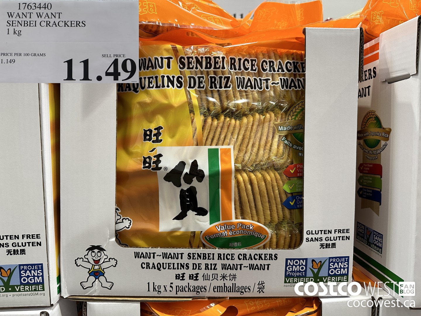 1763440 WANT WANT SENBEI CRACKERS 1KG $11.49