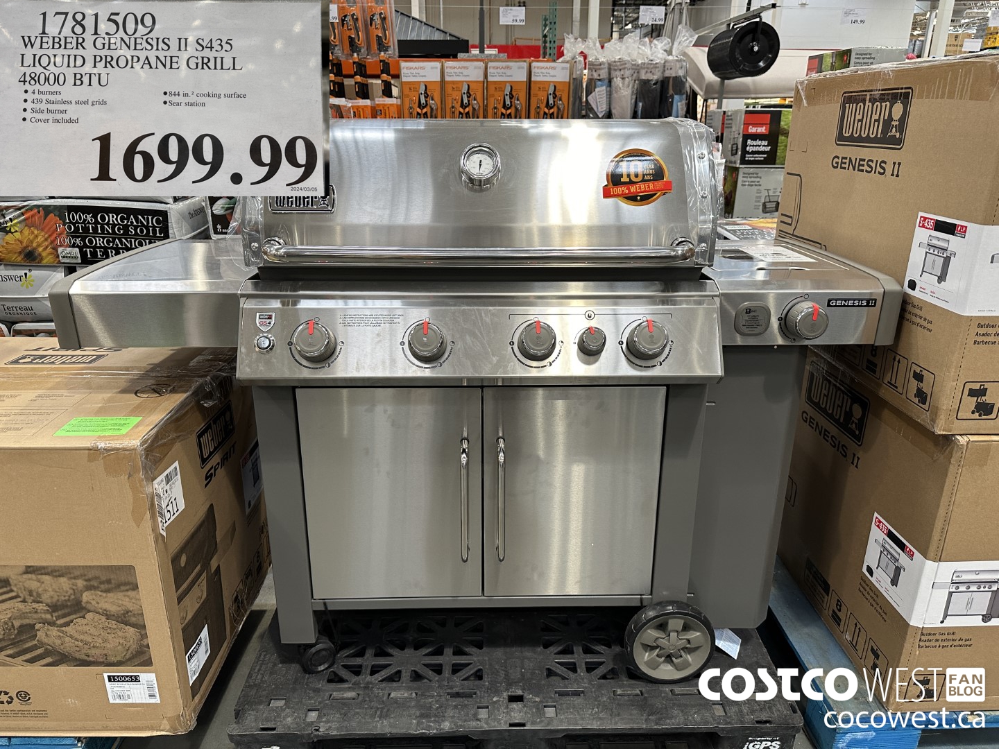 1781509 WEBER GENESIS II S435 LIQUID PROPANE GRILL 48000 BTU $1699.99