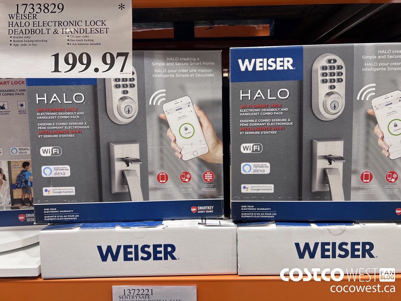 1733829 WEISER HALO ELECTRONIC LOCK DEADBOLT & HANDSET $199.97