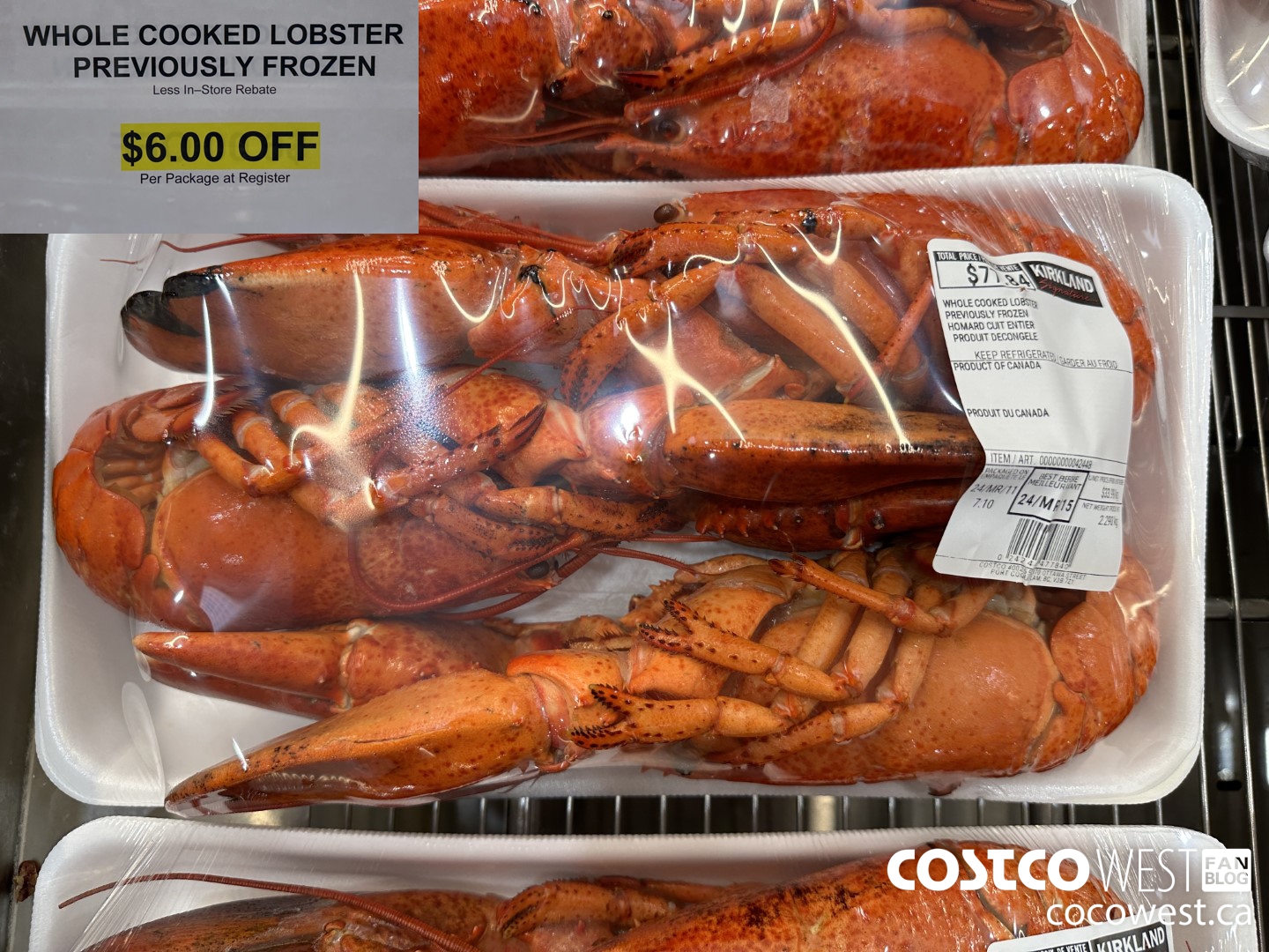 42448 WHOLE COOKED LOBSTER PREVIOUSLY FROZEN ($6.00 INSTANT SAVINGS)