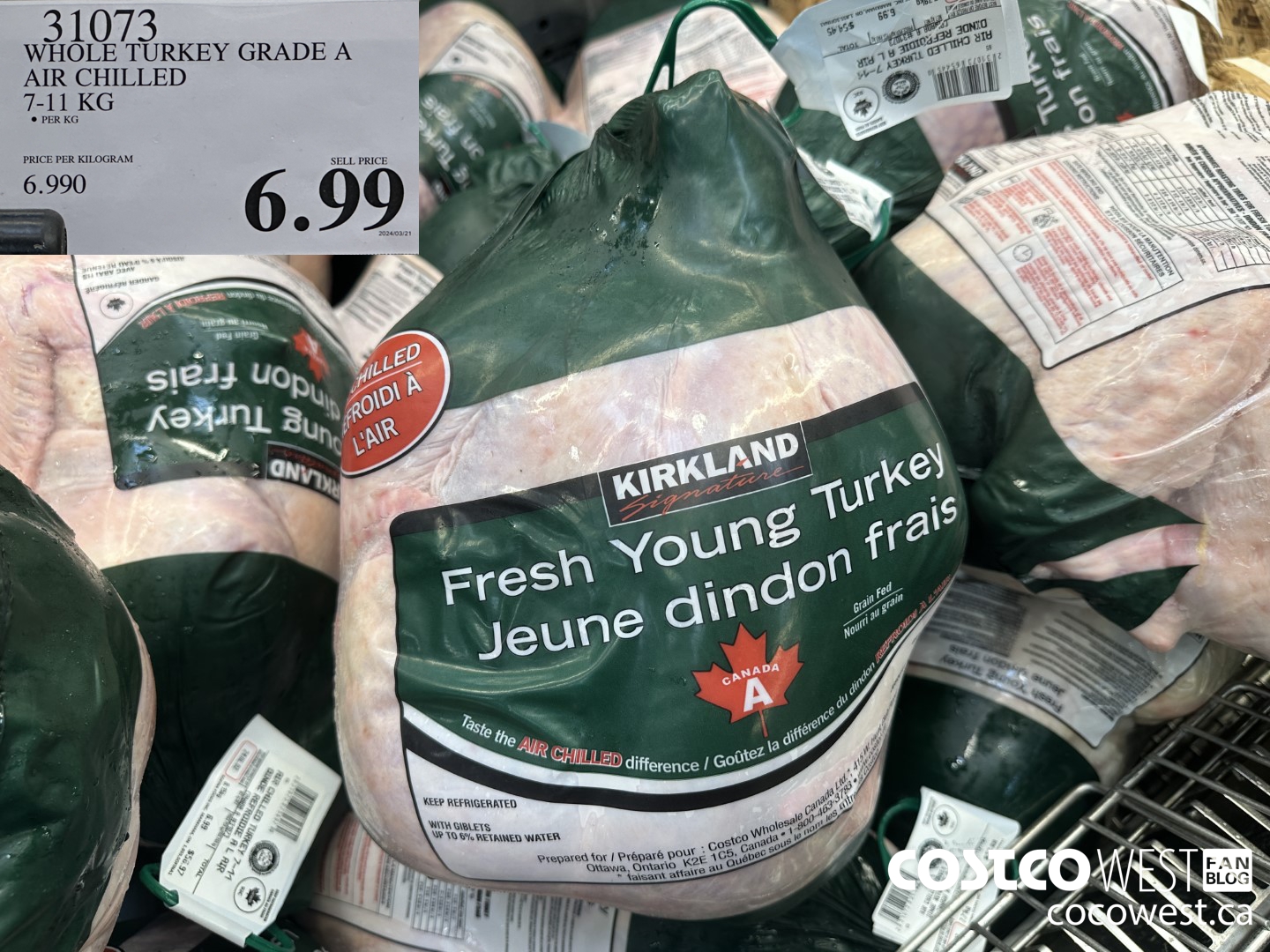 31073 WHOLE TURKEY GRADE A AIR CHILLED 7-11KG $6.99