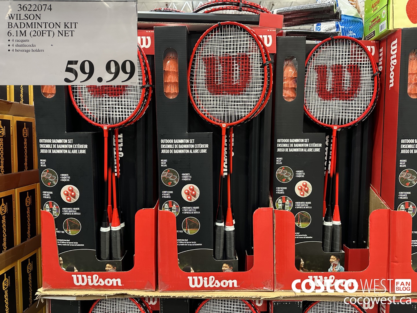 3622074 WILSON BADMINTON KIT 6.1M (20FT) NET $59.99
