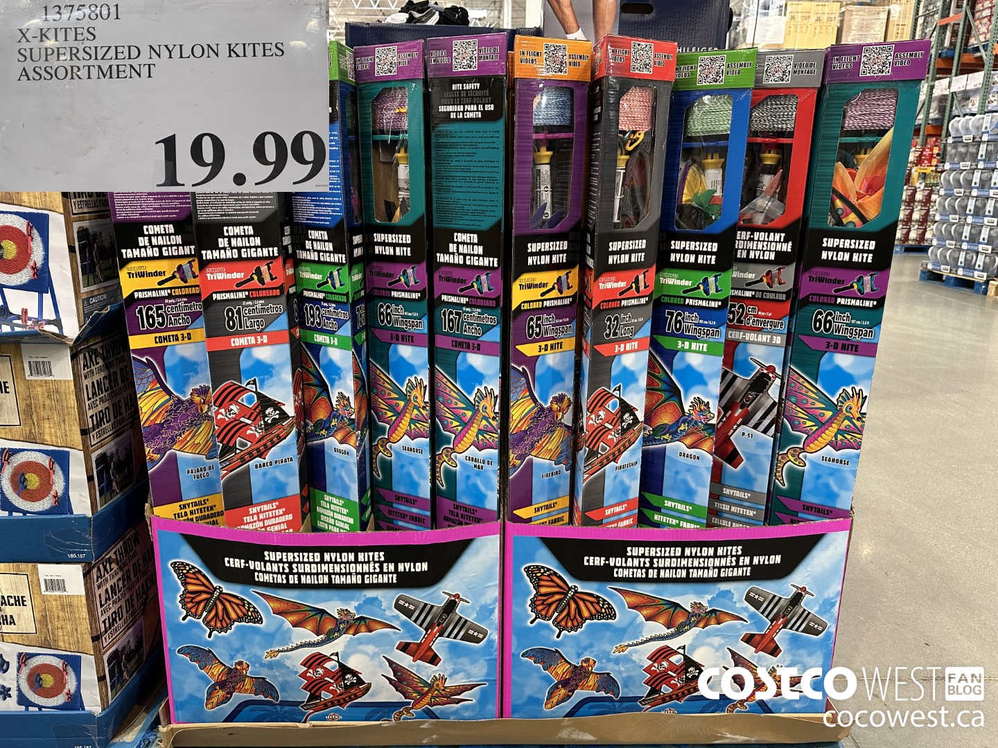 1375801 X-KITES SUPERSIZED NYLON KITES ASSORTMENT $19.99