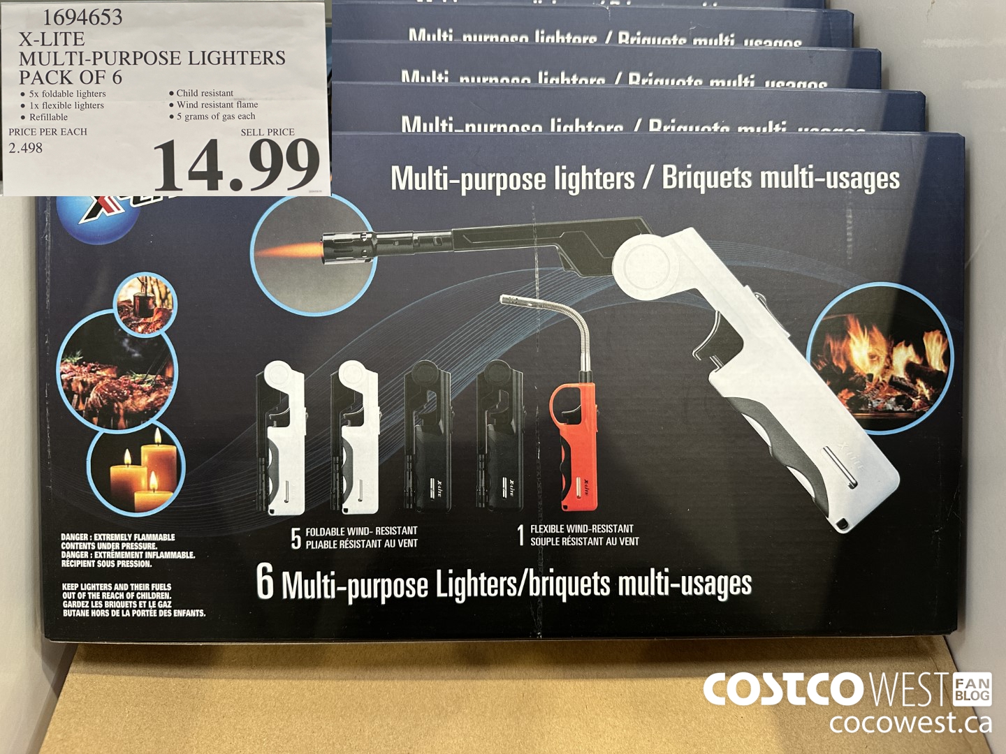 1694653 X-LITE MULTI-PURPOSE LIGHTERS PACK OF 6 $14.99