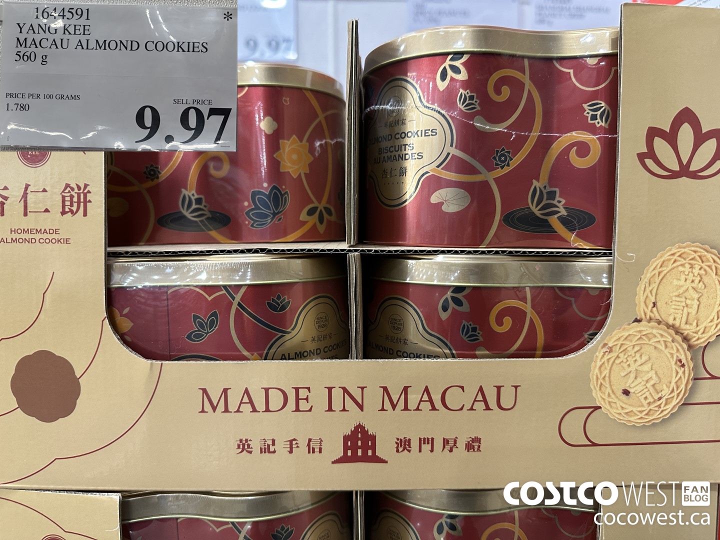 1644591 YANG KEE MACAU ALMOND COOKIES 560 g $9.97