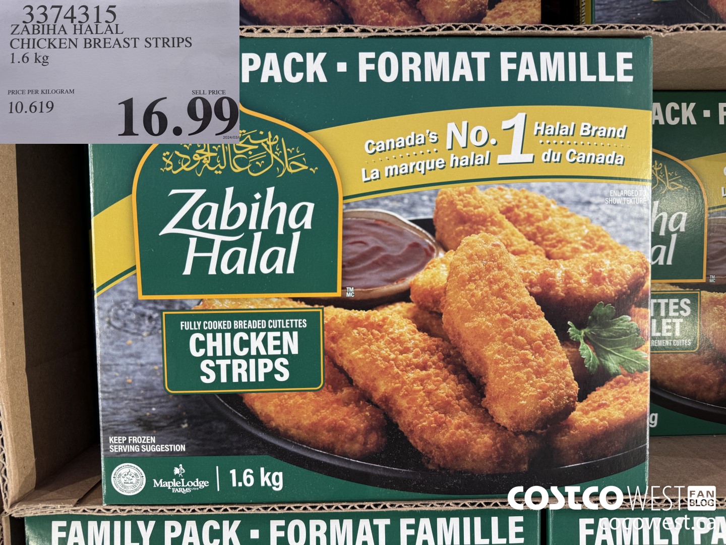 3374315 ZABIHA HALAL CHICKEN BREAST STRIPS 1.6 kg $16.99