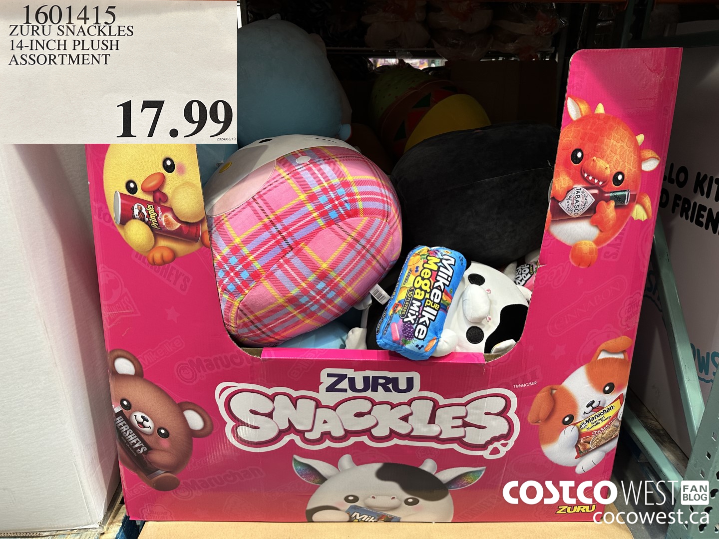 1601415 ZURU SNACKLES 14-INCH PLUSH ASSORTMENT  $17.99